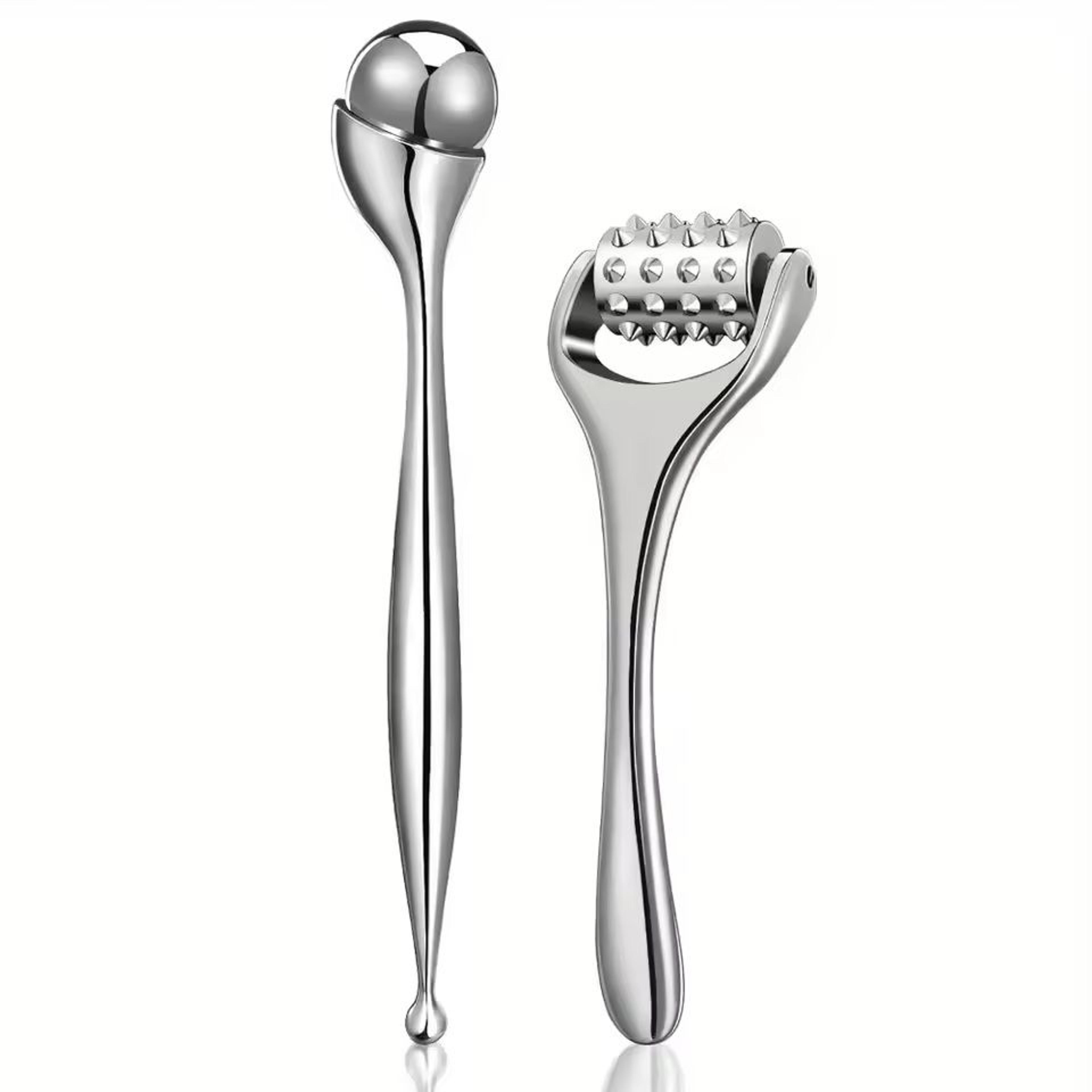stainless steel ice roller and face massager set