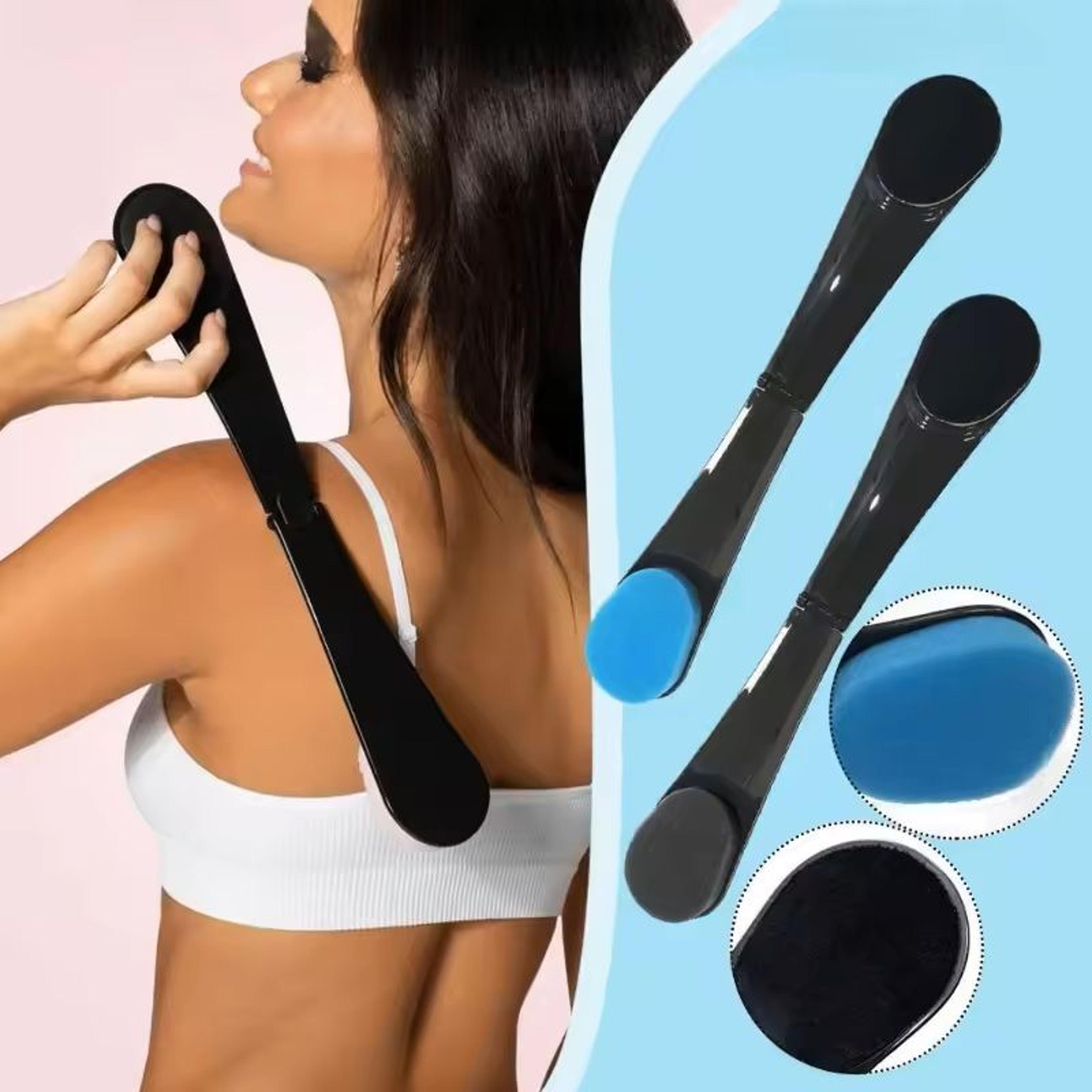 self lotion and sunscreen back applicator stick