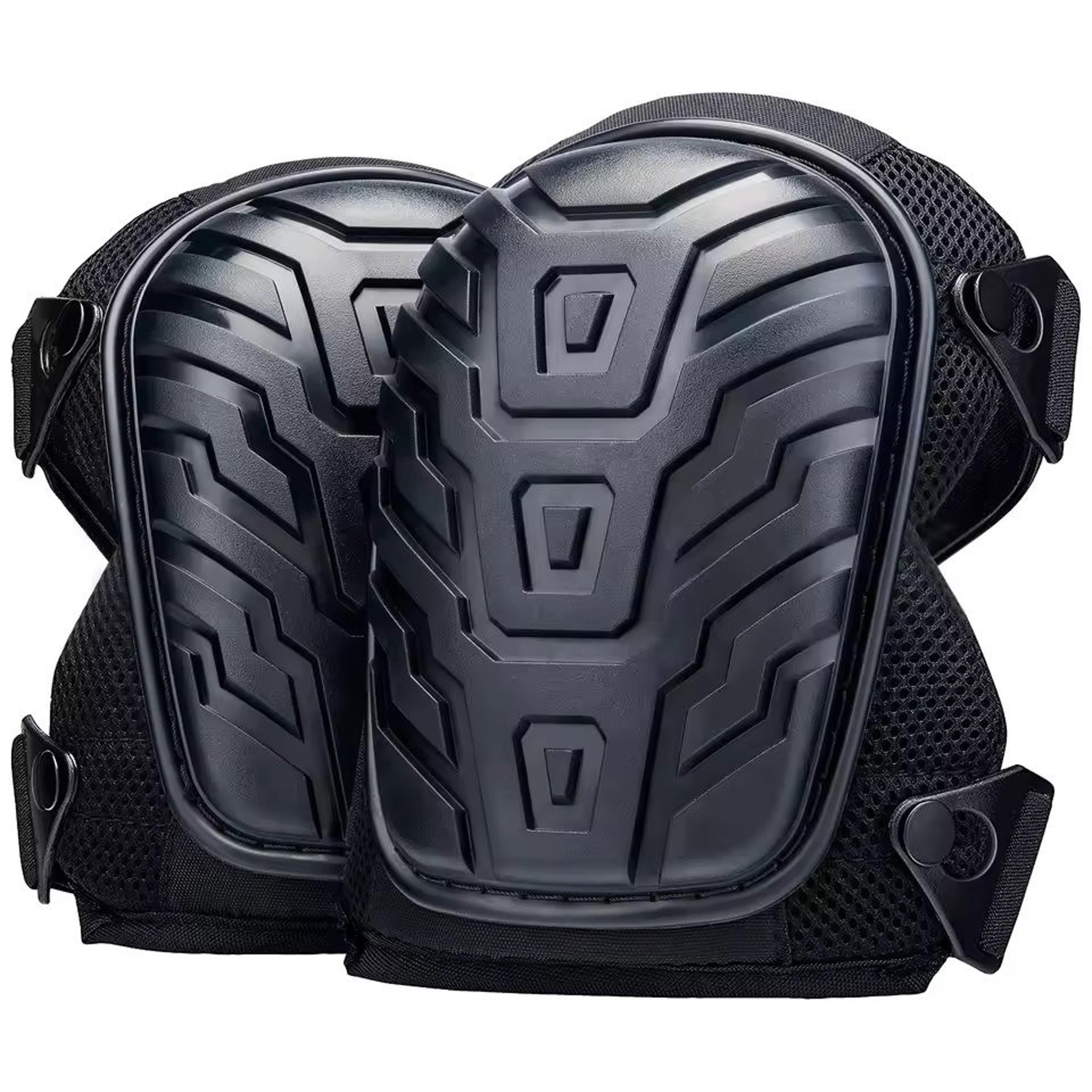 heavy-duty knee pads with adjustable straps for construction and gardening