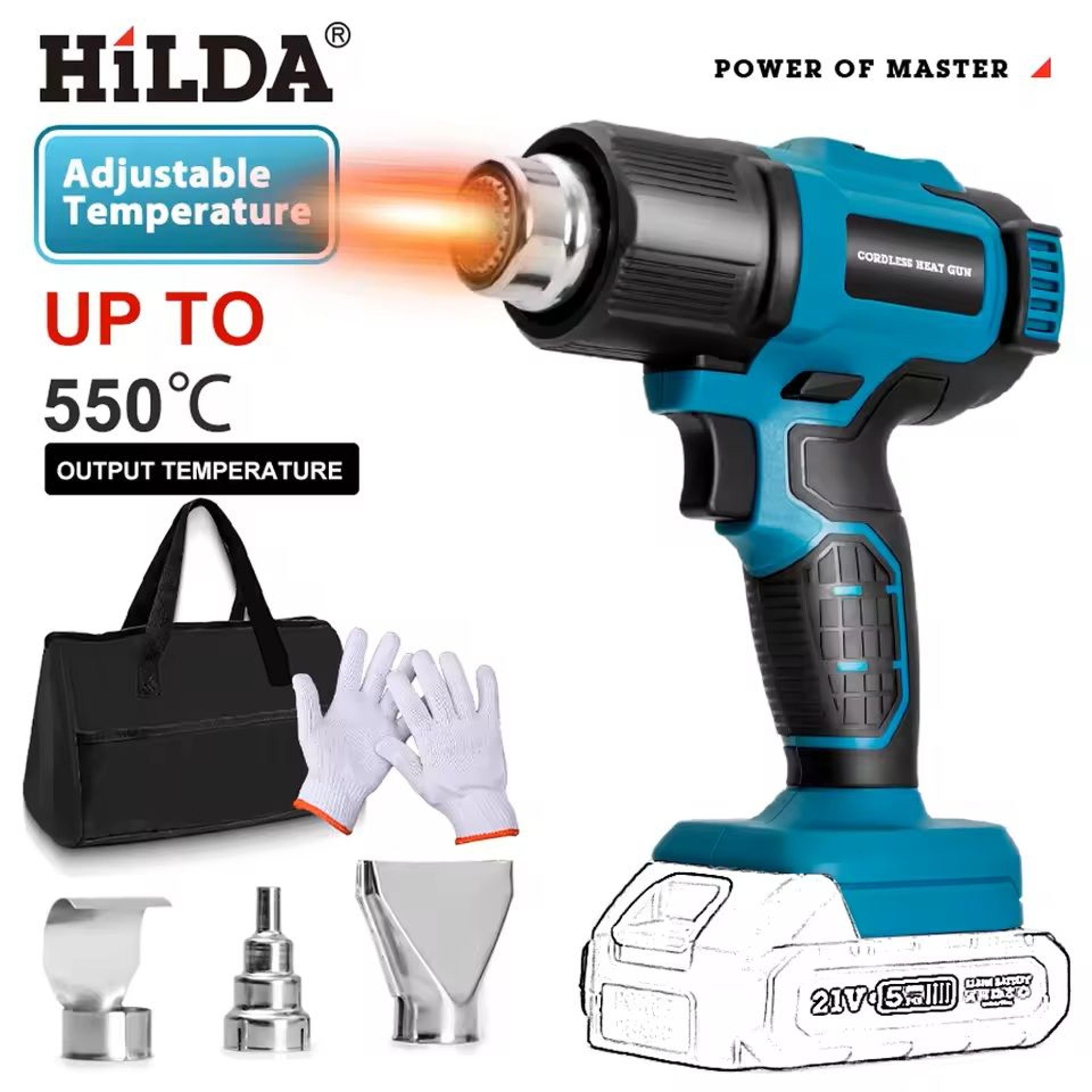 cordless handheld heat gun for makita battery with nozzles