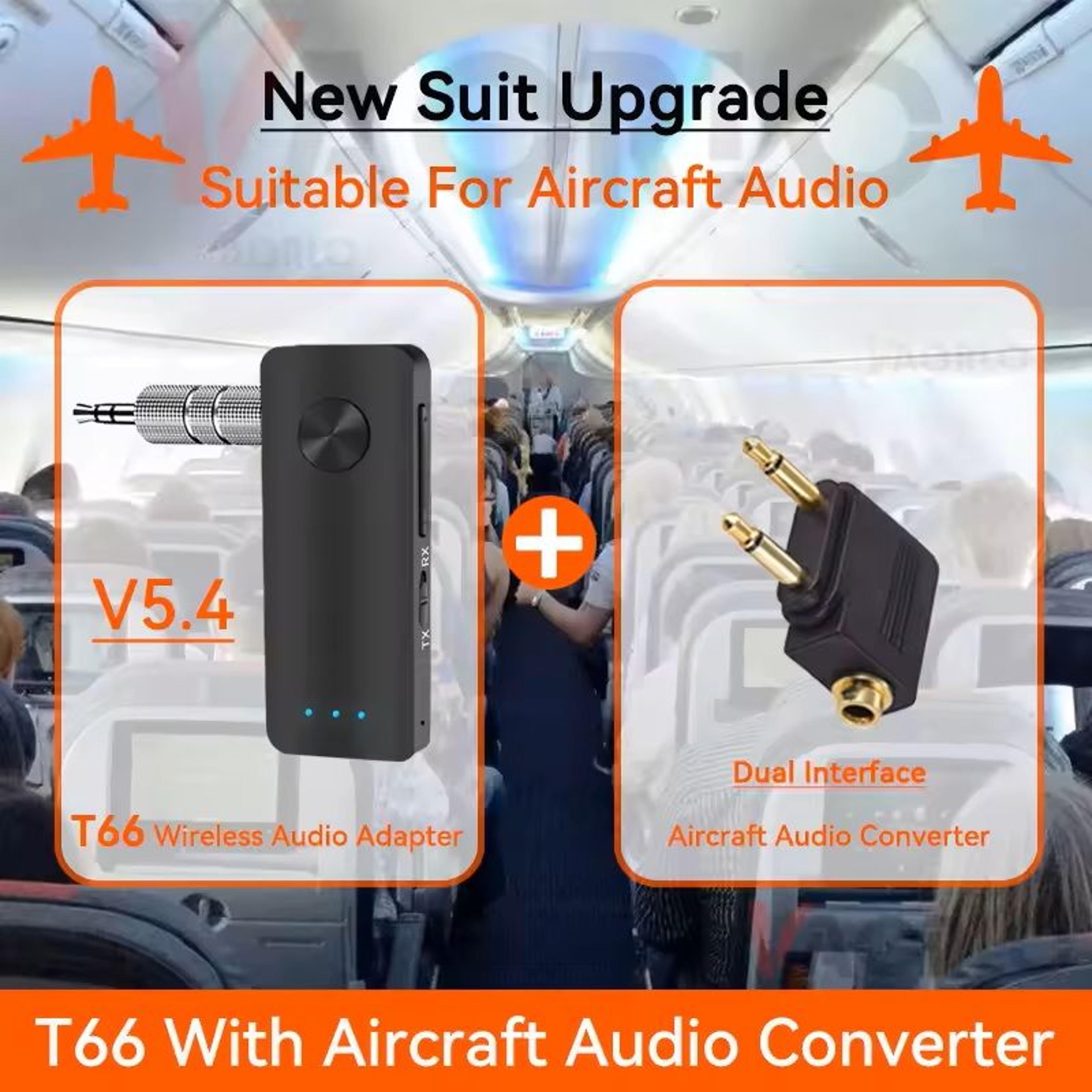 2-in-1 bluetooth audio adapter with aux for car tv speaker and pc