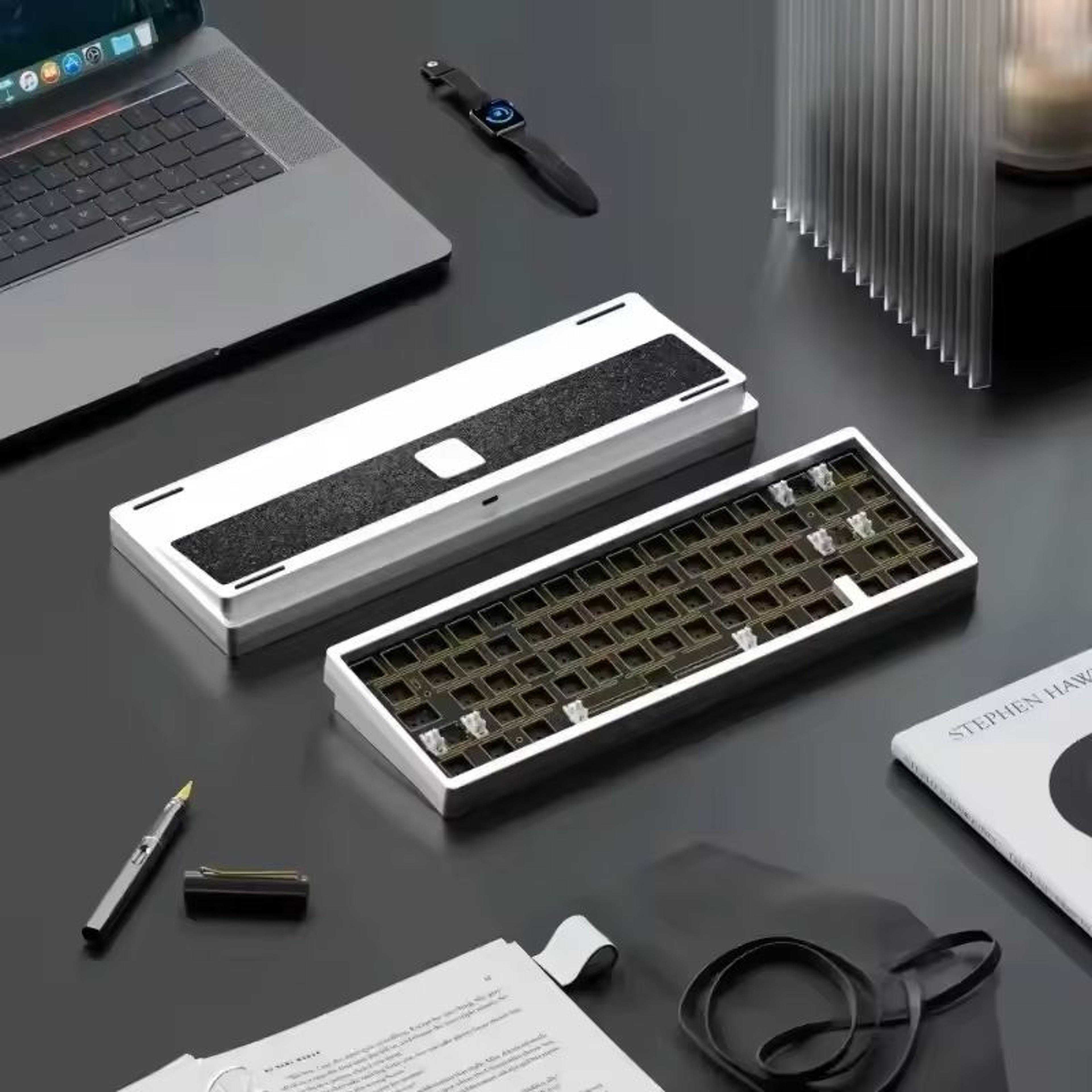 aluminum mechanical keyboard kit with rgb wireless bluetooth and gasket mount
