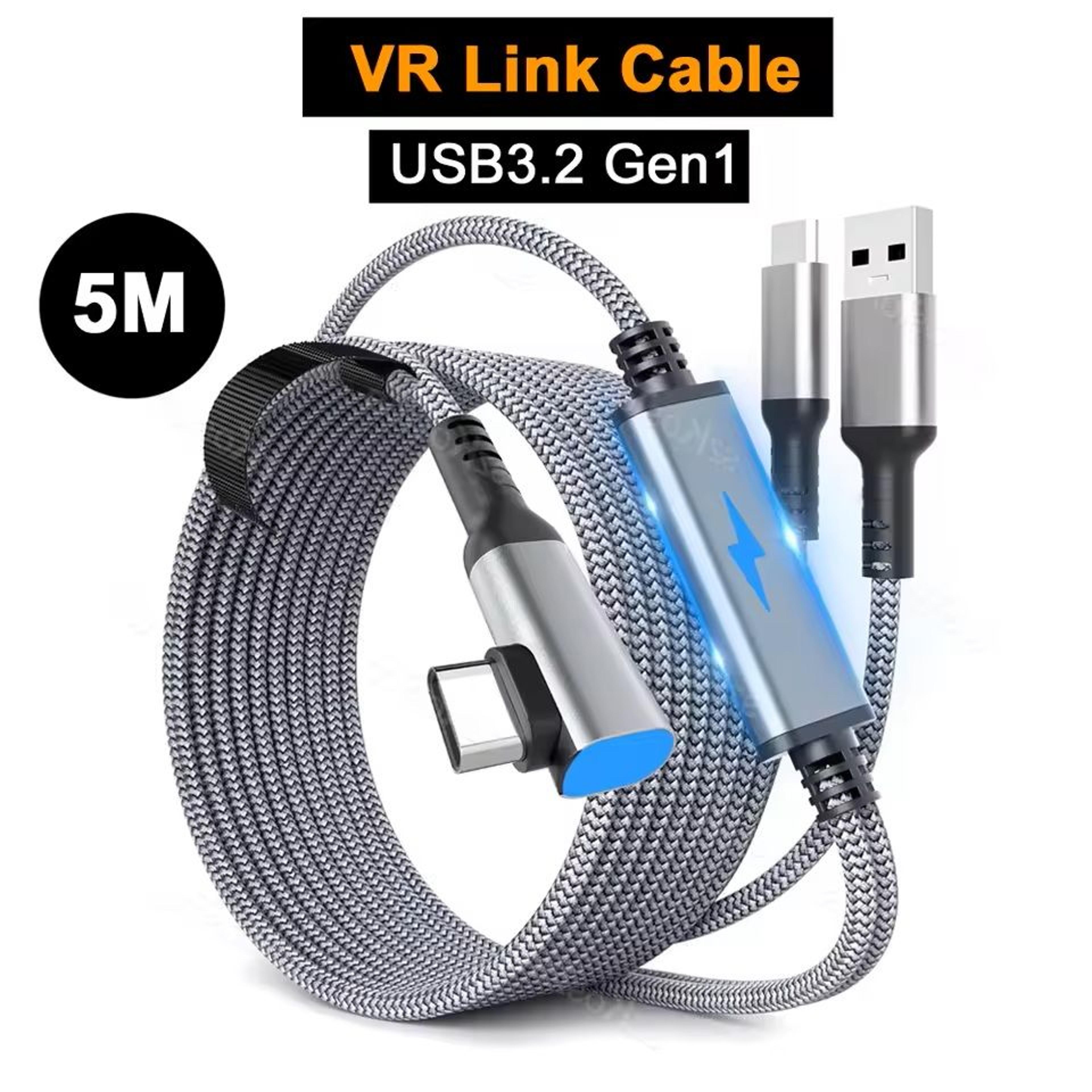 usb3.2 gen1 vr link cable for meta quest 3 pico 4 with fast charging and data transfer