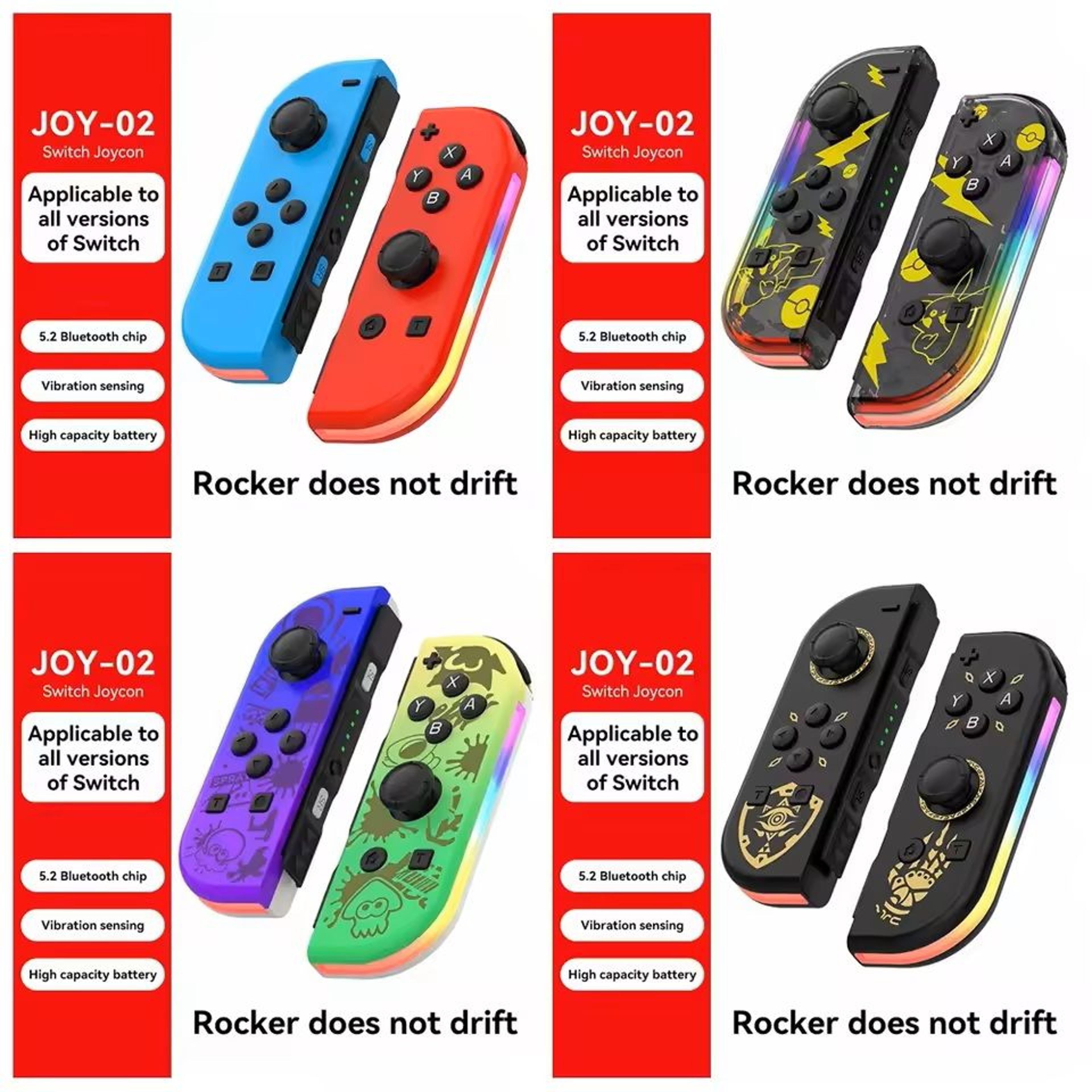 wireless joypad controllers for switch oled lite – dual vibration, wake-up feature, sword style