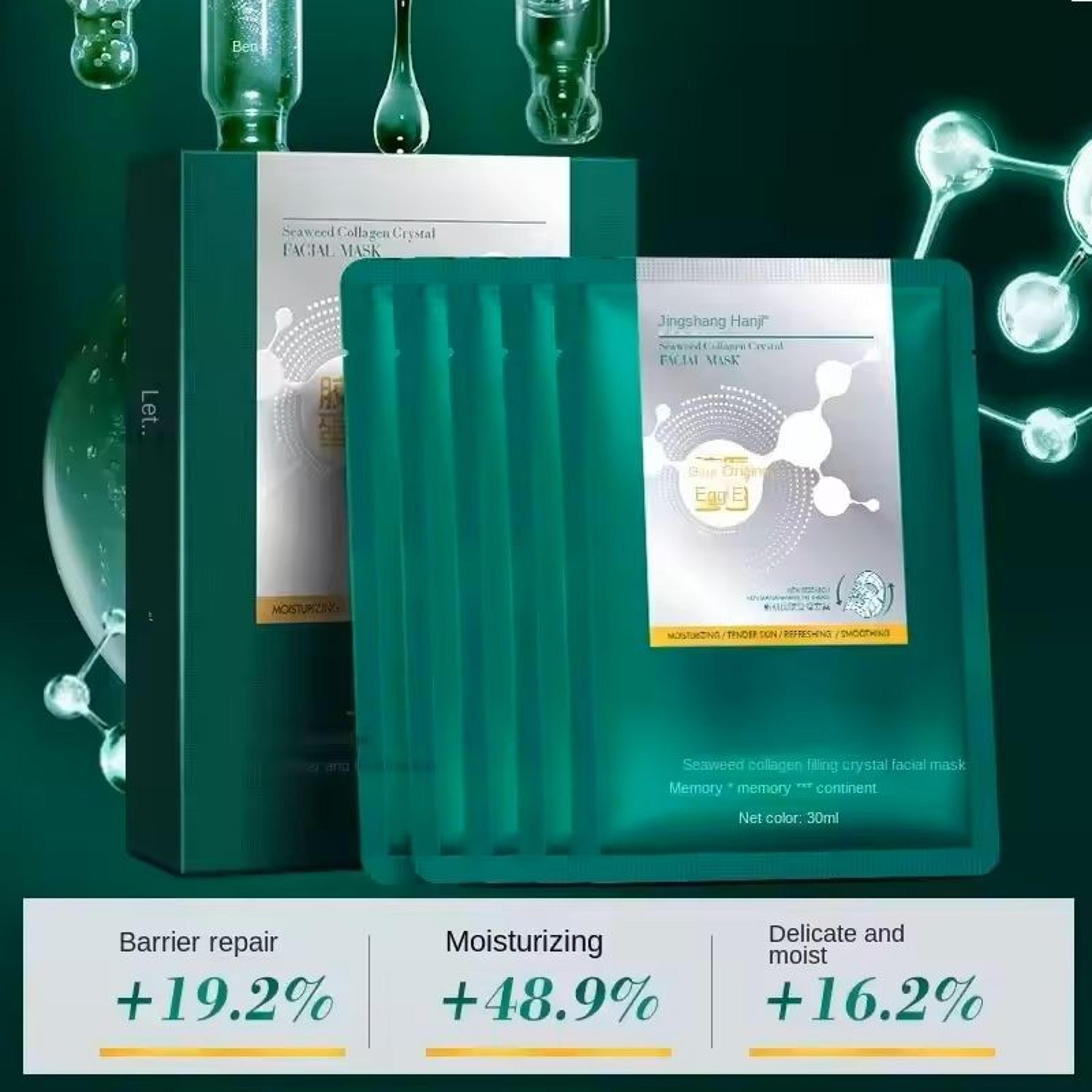 seaweed collagen crystal face mask for hydration and skin rejuvenation