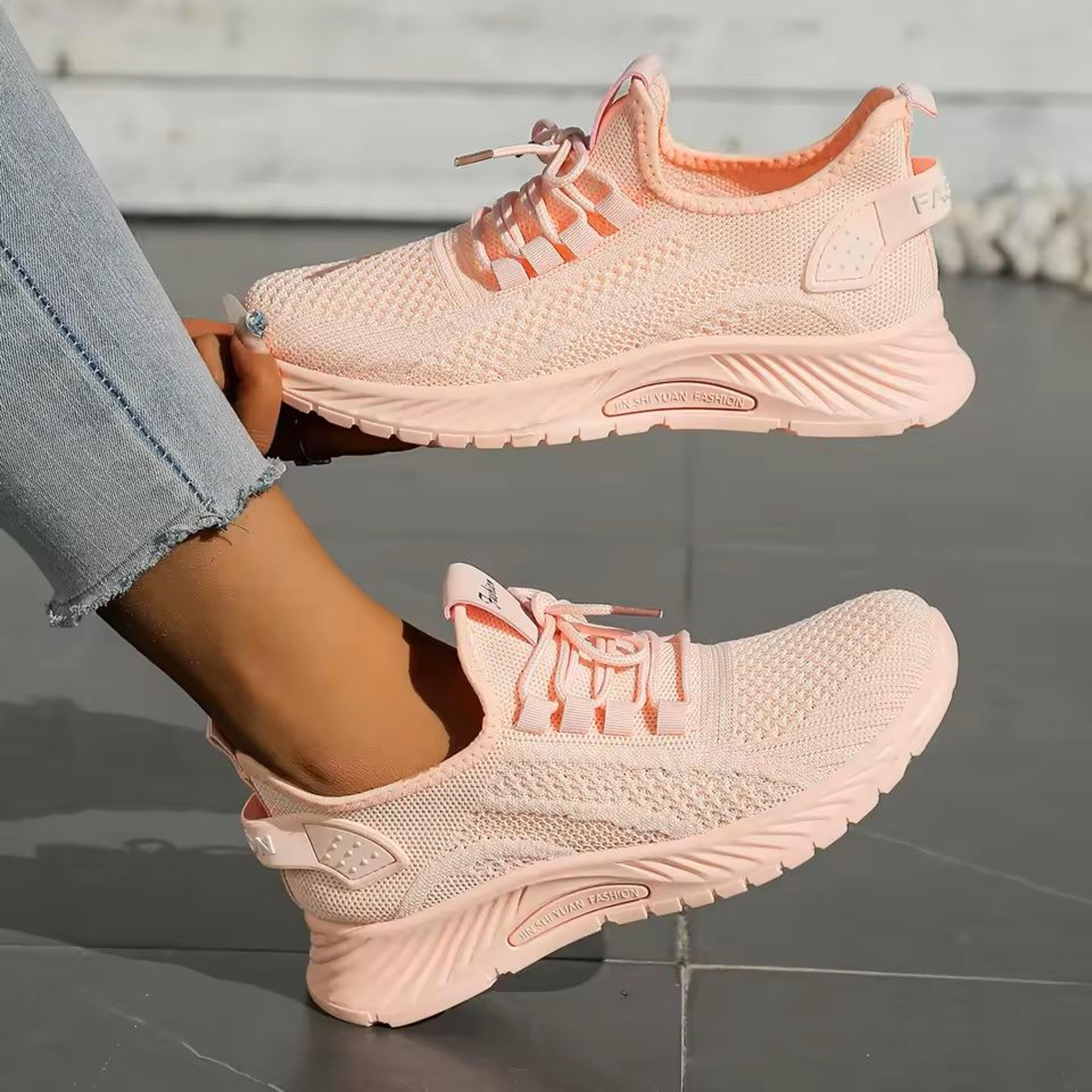 women's casual fly weave sneakers for fall walking and everyday wear