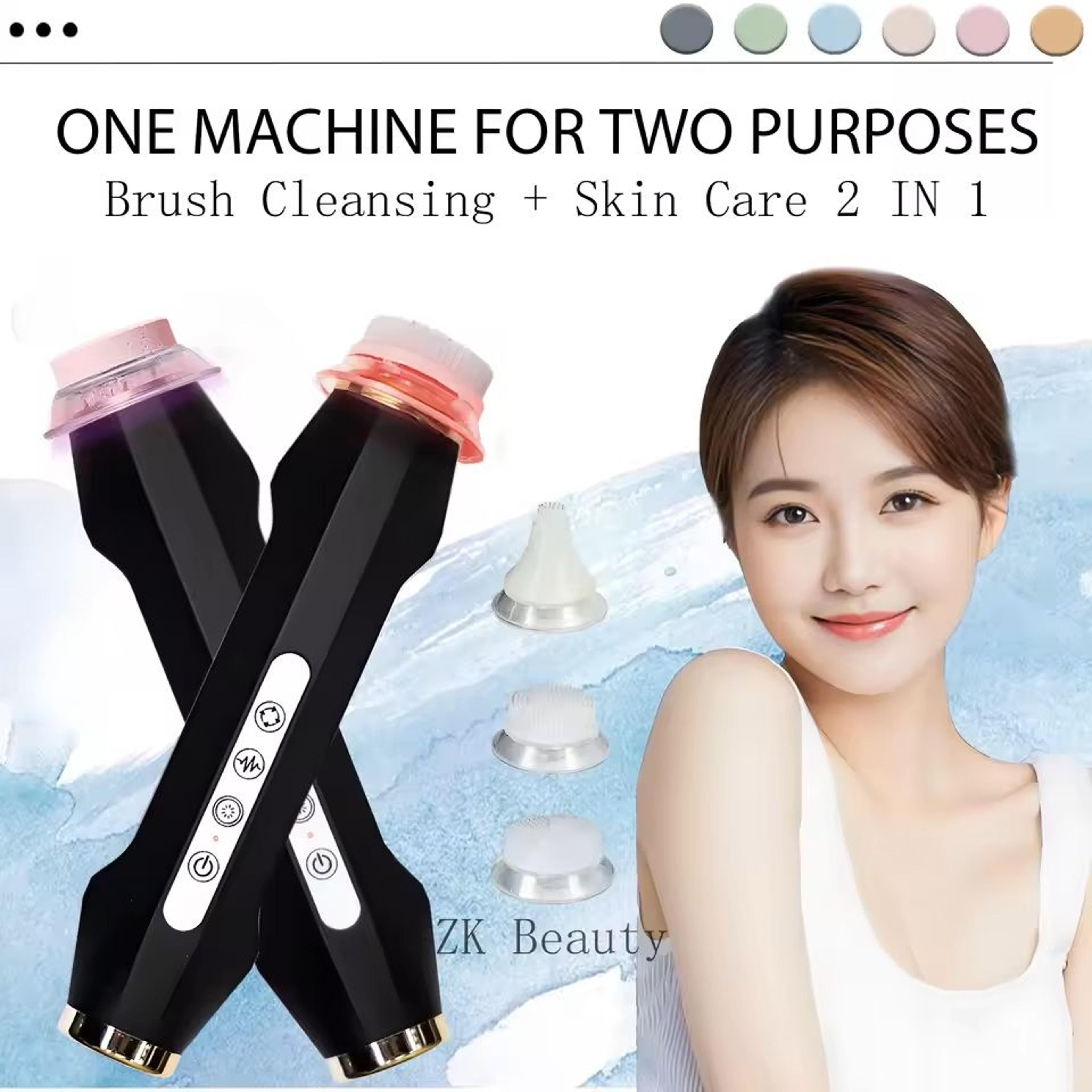 co2 oxygenation facial device with brush head for skin whitening and anti aging