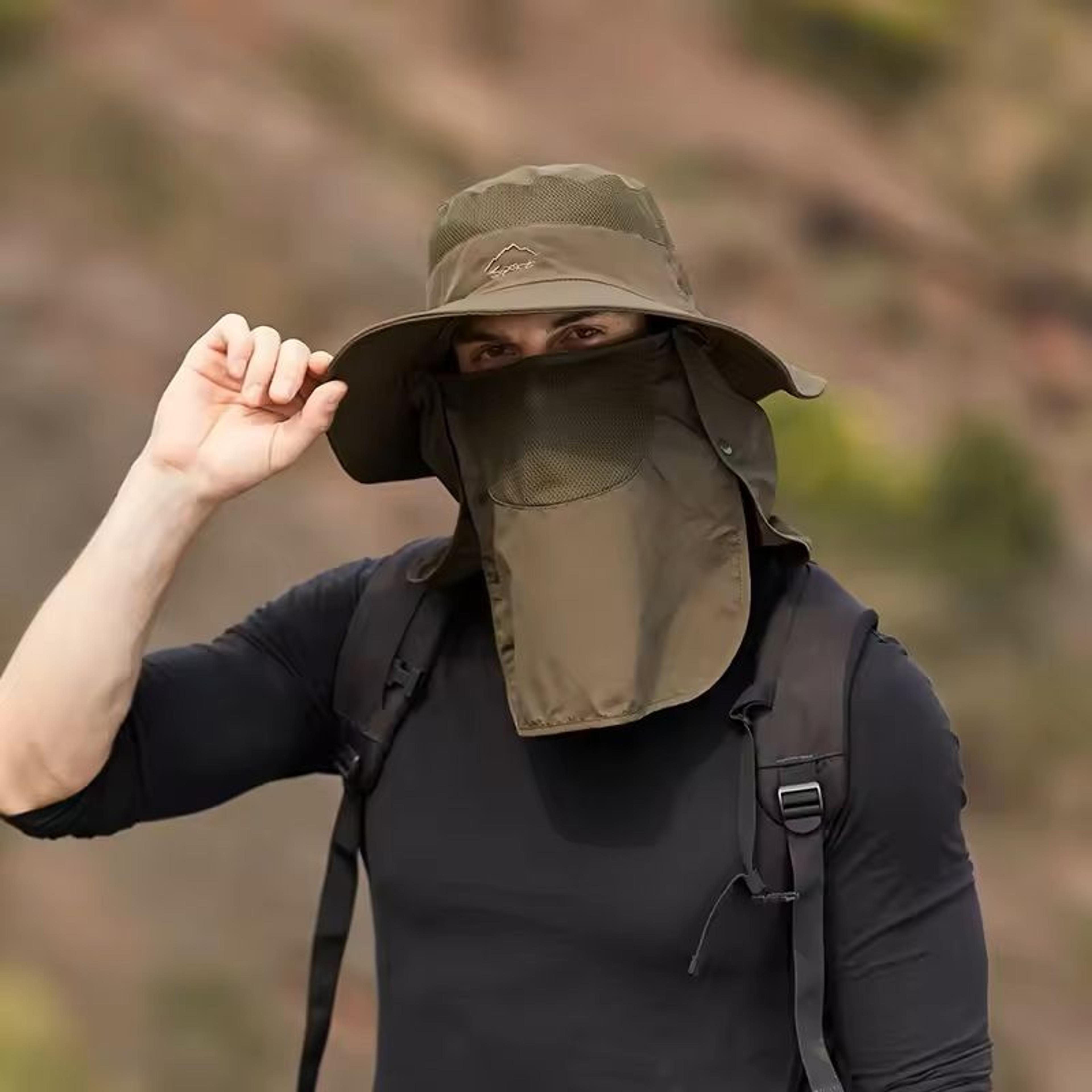 quick dry uv protection fisherman hat with face and neck cover