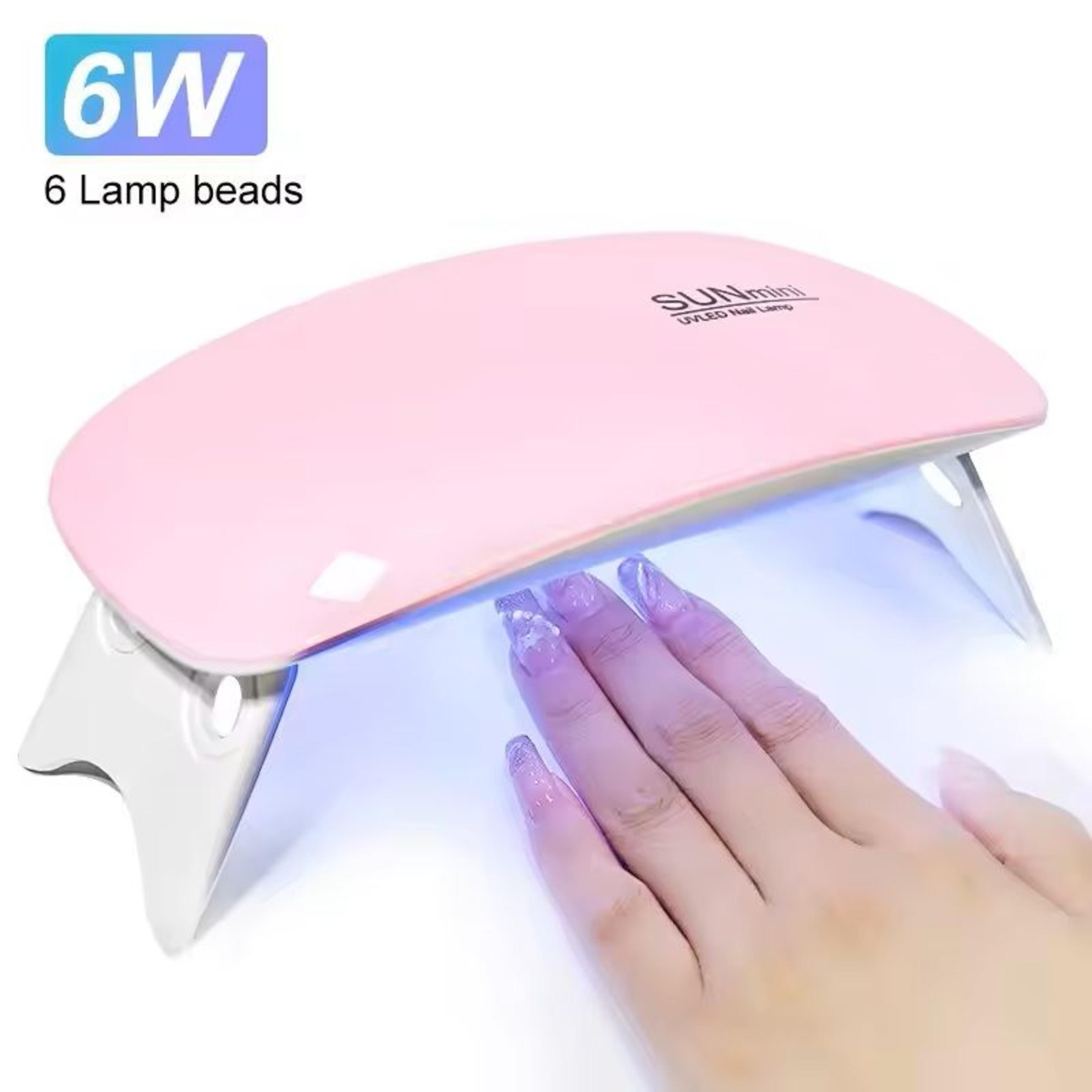 mini uv nail dryer lamp with 6 leds and usb cable