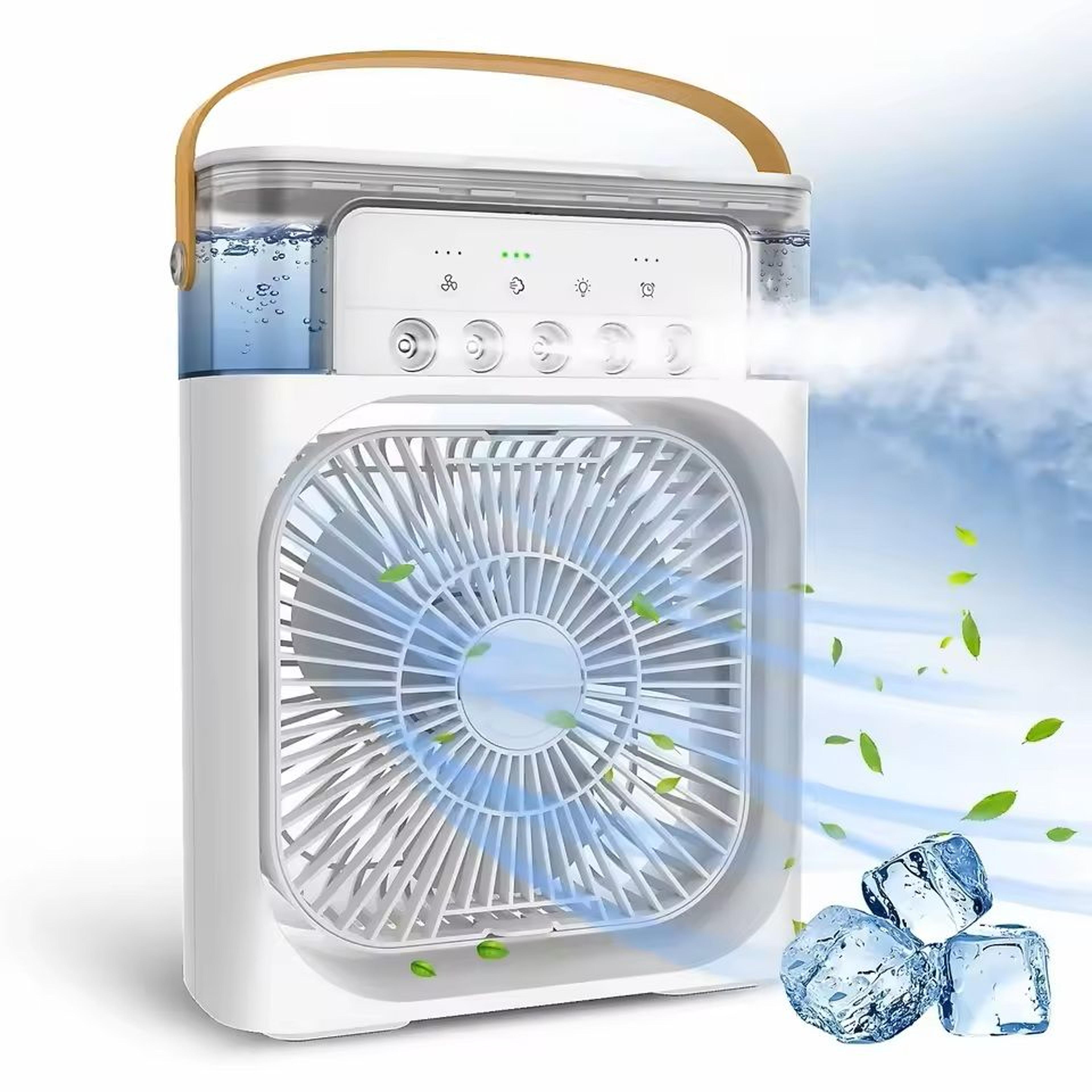 3-in-1 portable air cooler fan with humidifier and night light