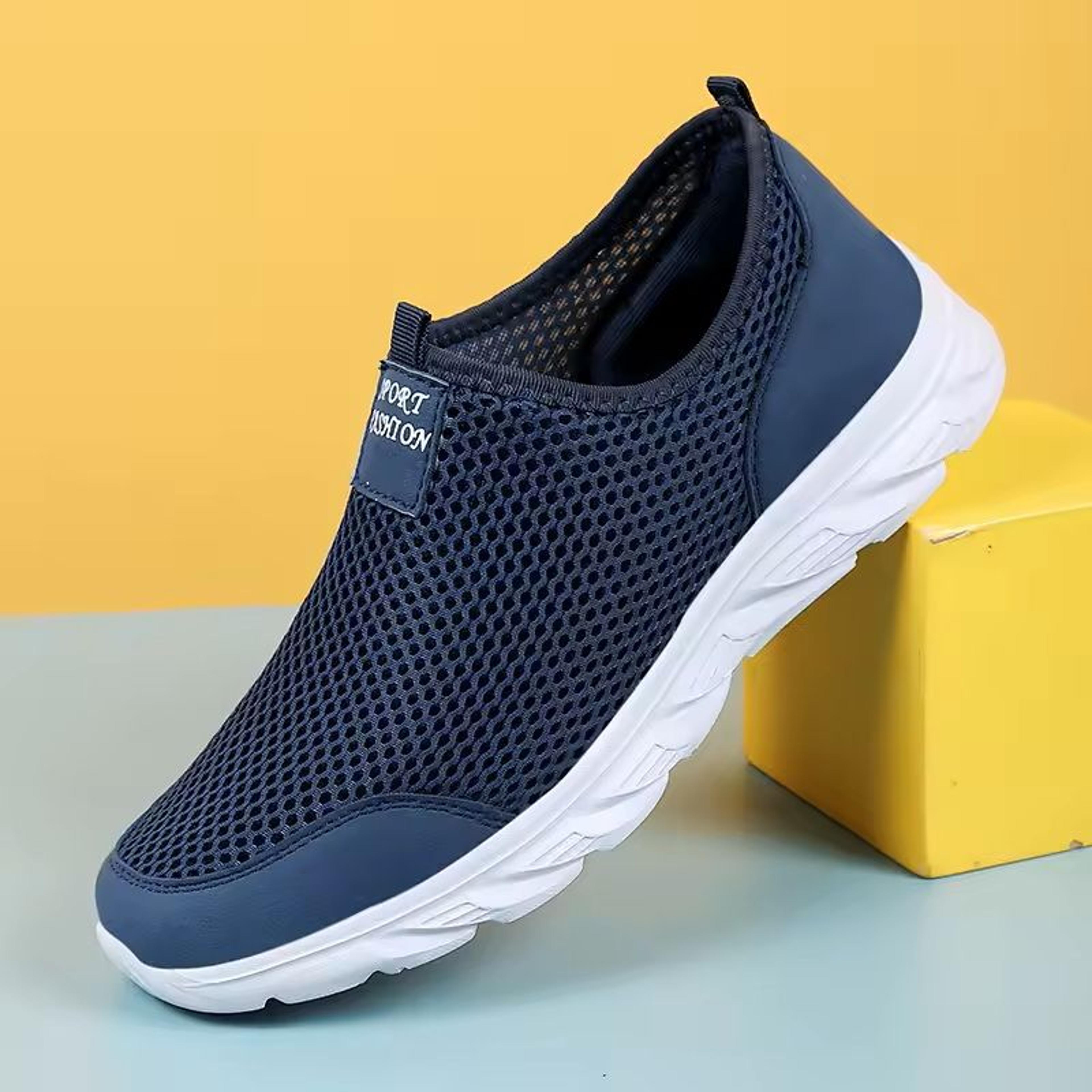 men's breathable slip-on walking sneakers for casual comfort