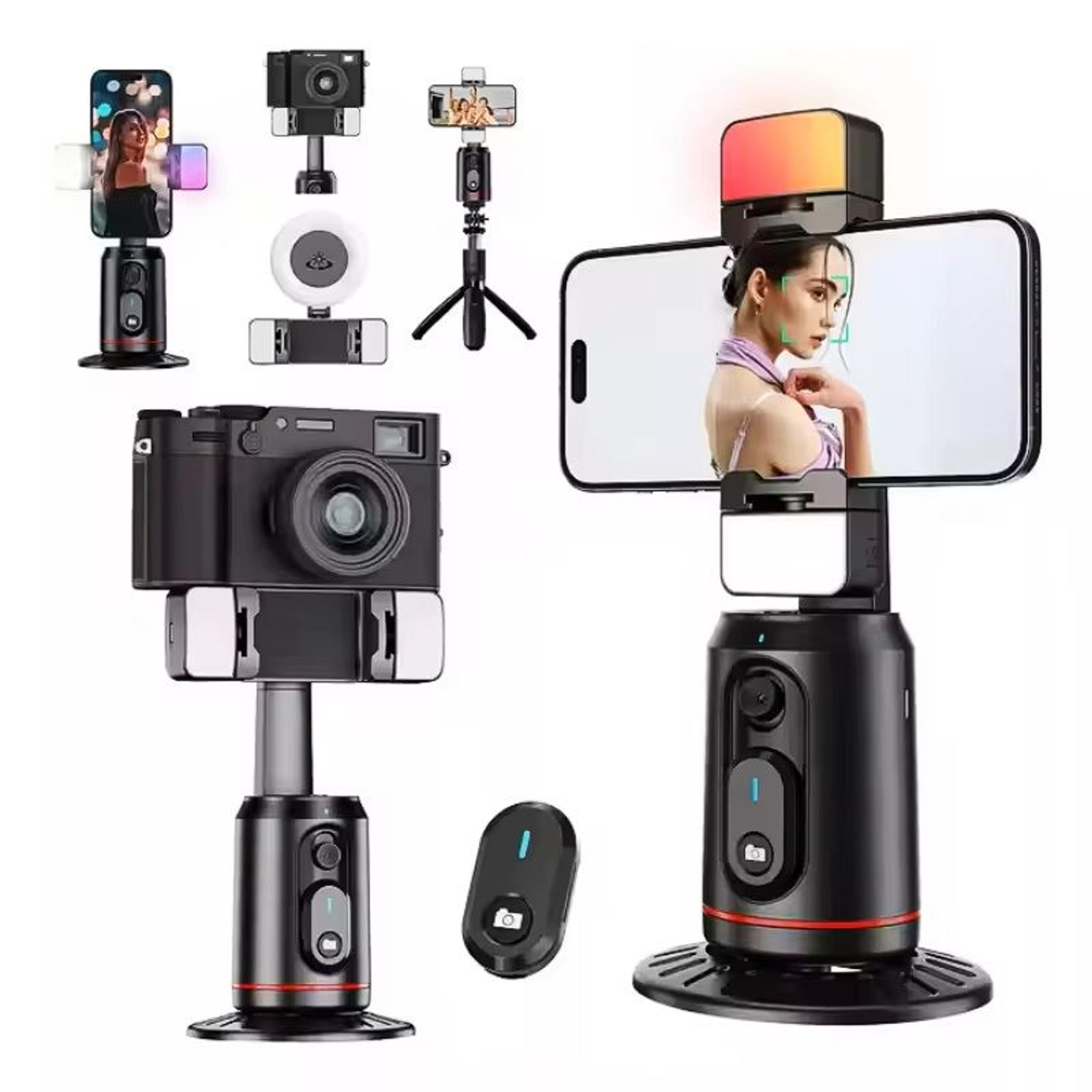 360 degree auto tracking selfie stick with gimbal stabilizer and remote control