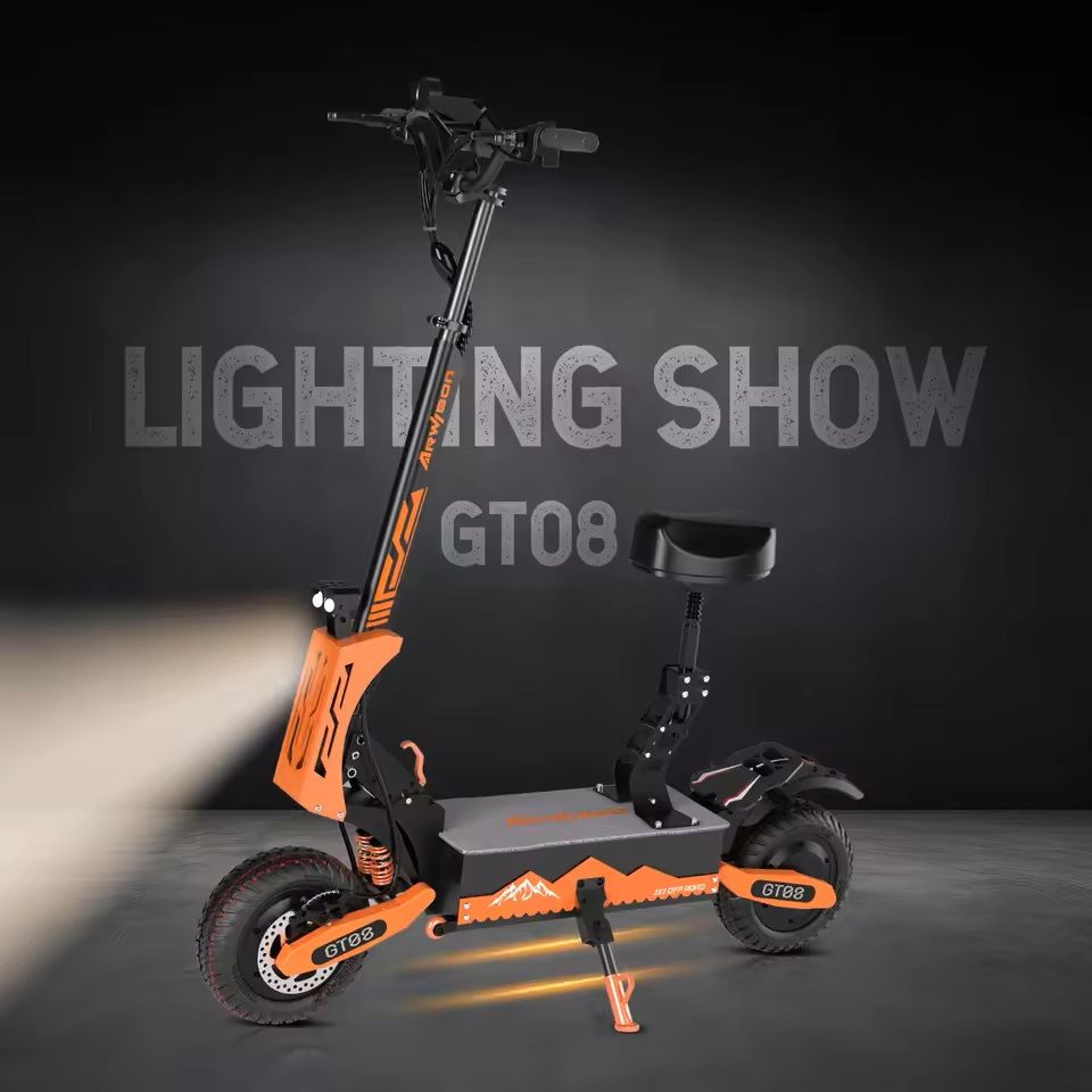 high-speed off-road folding electric scooter with dual motor and seat