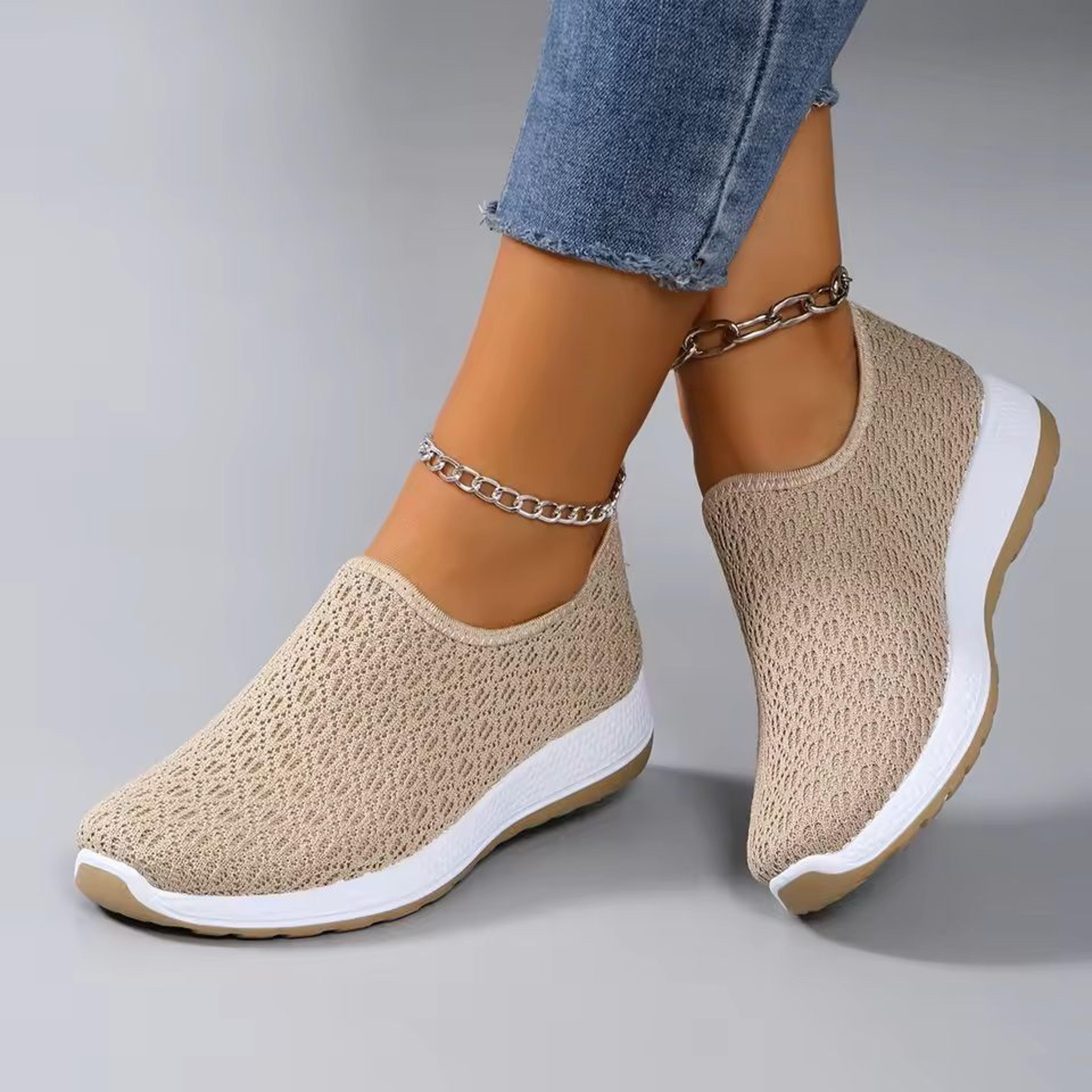 women's breathable mesh slip-on sneakers for summer comfort