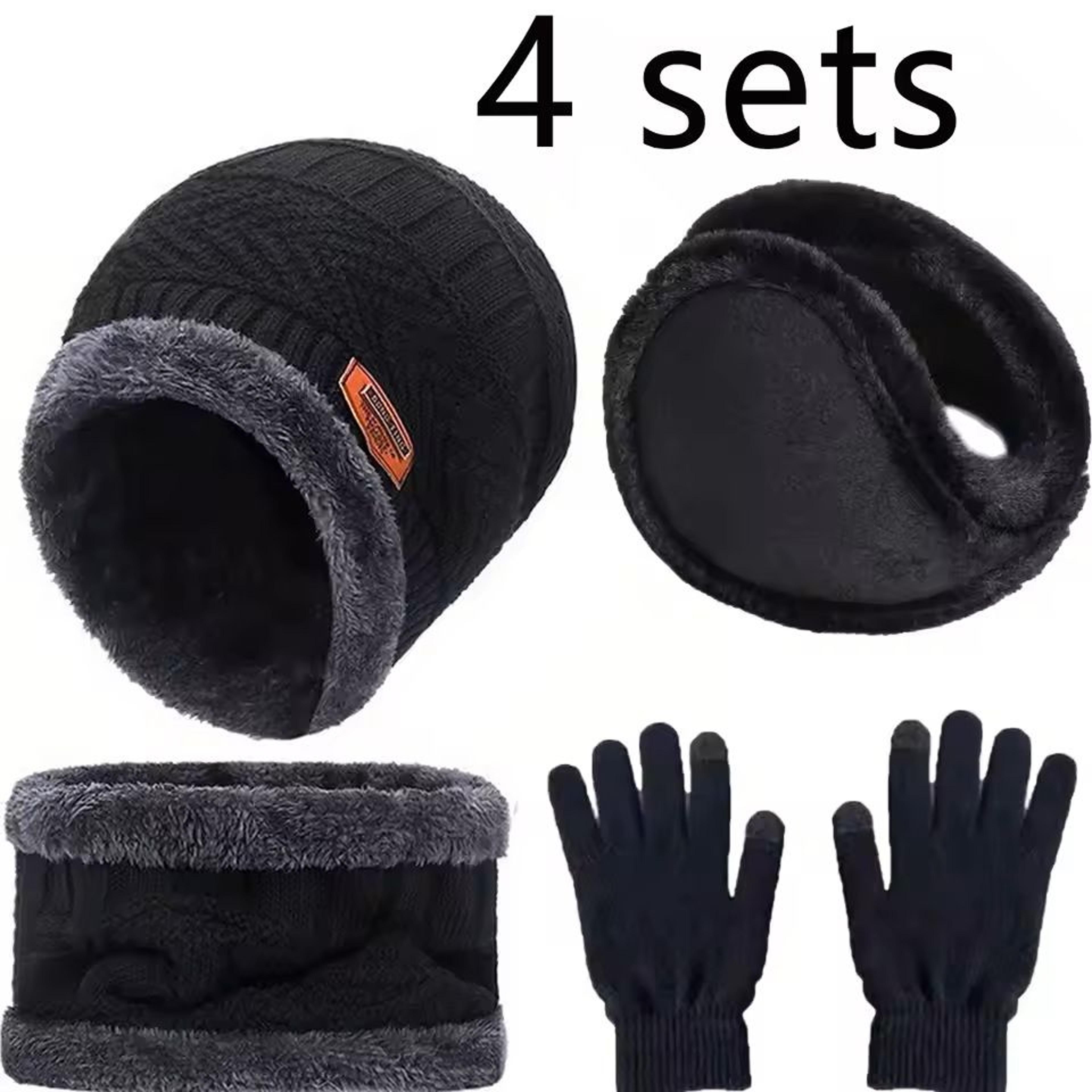 winter velvet hat scarf glove set for cold weather outdoor wear