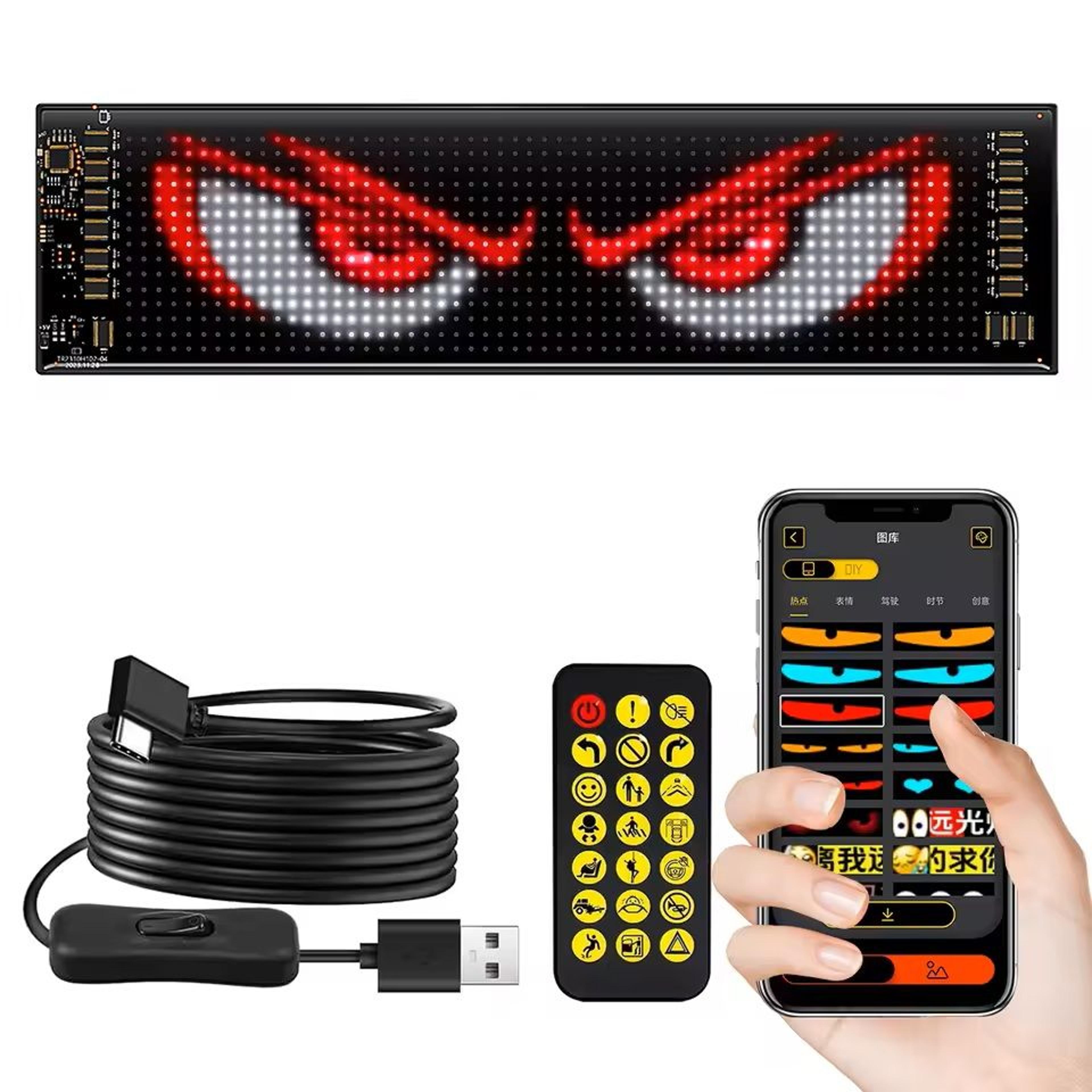programmable led sign display for car or storefront use