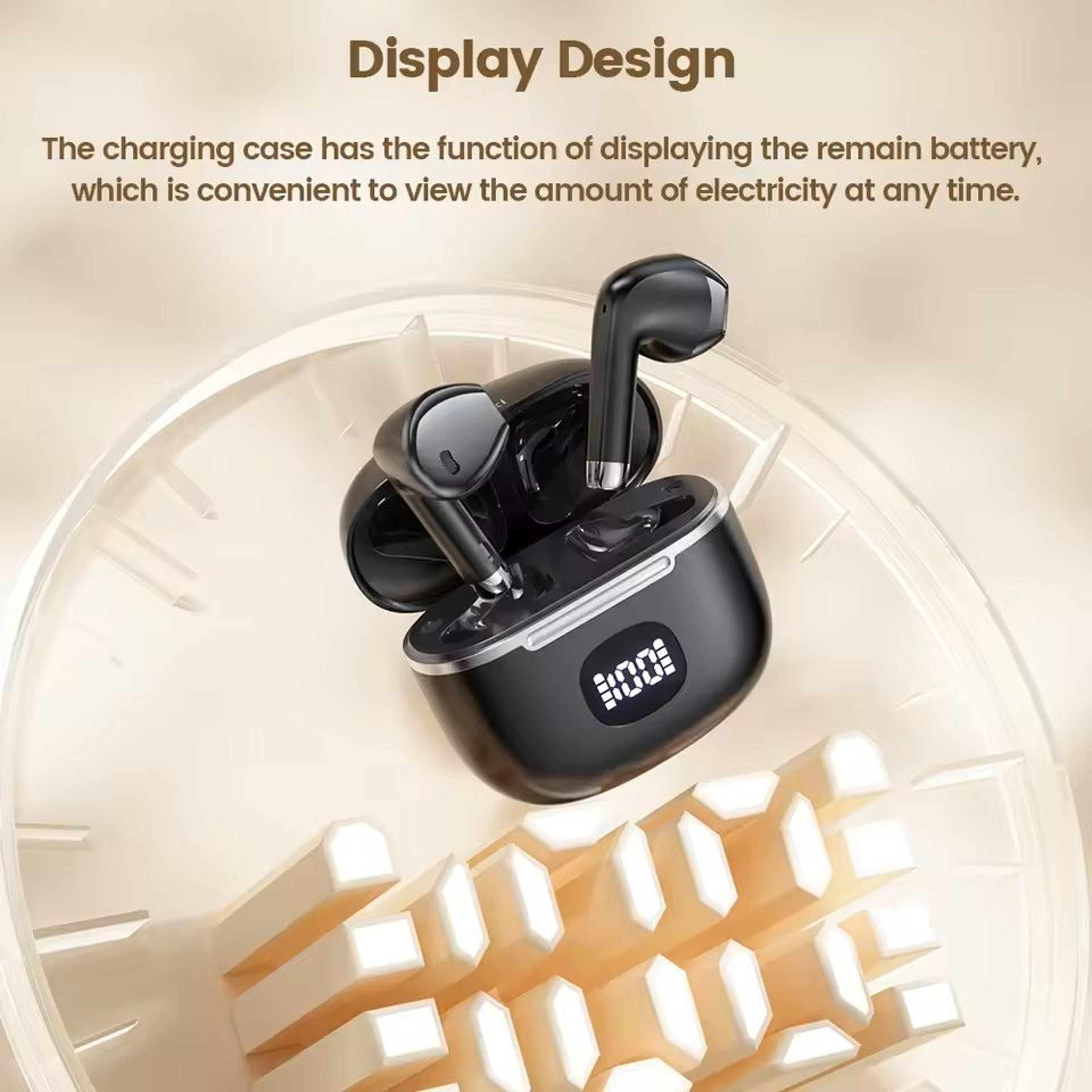 bluetooth wireless earbuds with led display and long battery life
