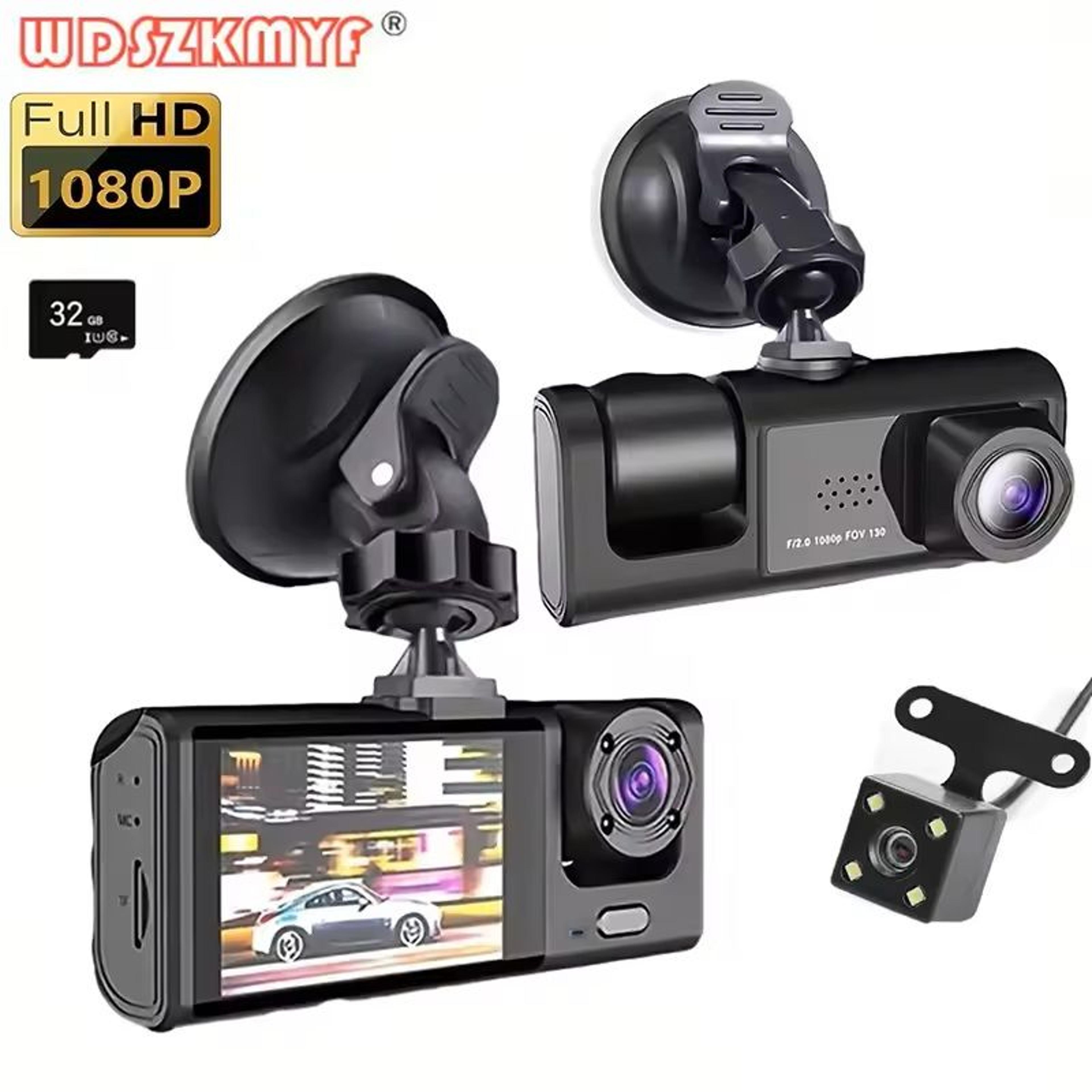 1080p car dash cam with front and rear cameras and night vision