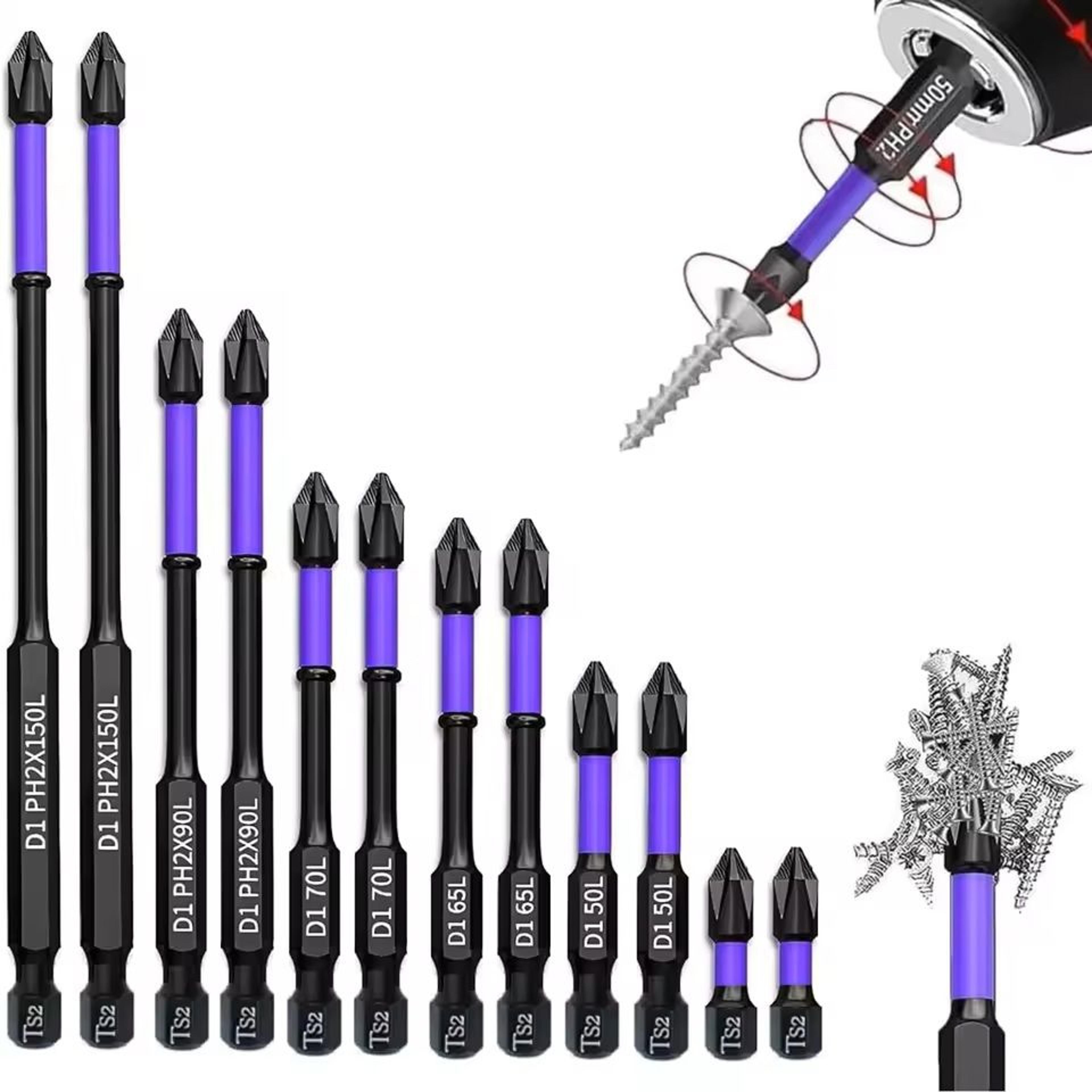 magnetic screwdriver bits set for power tools