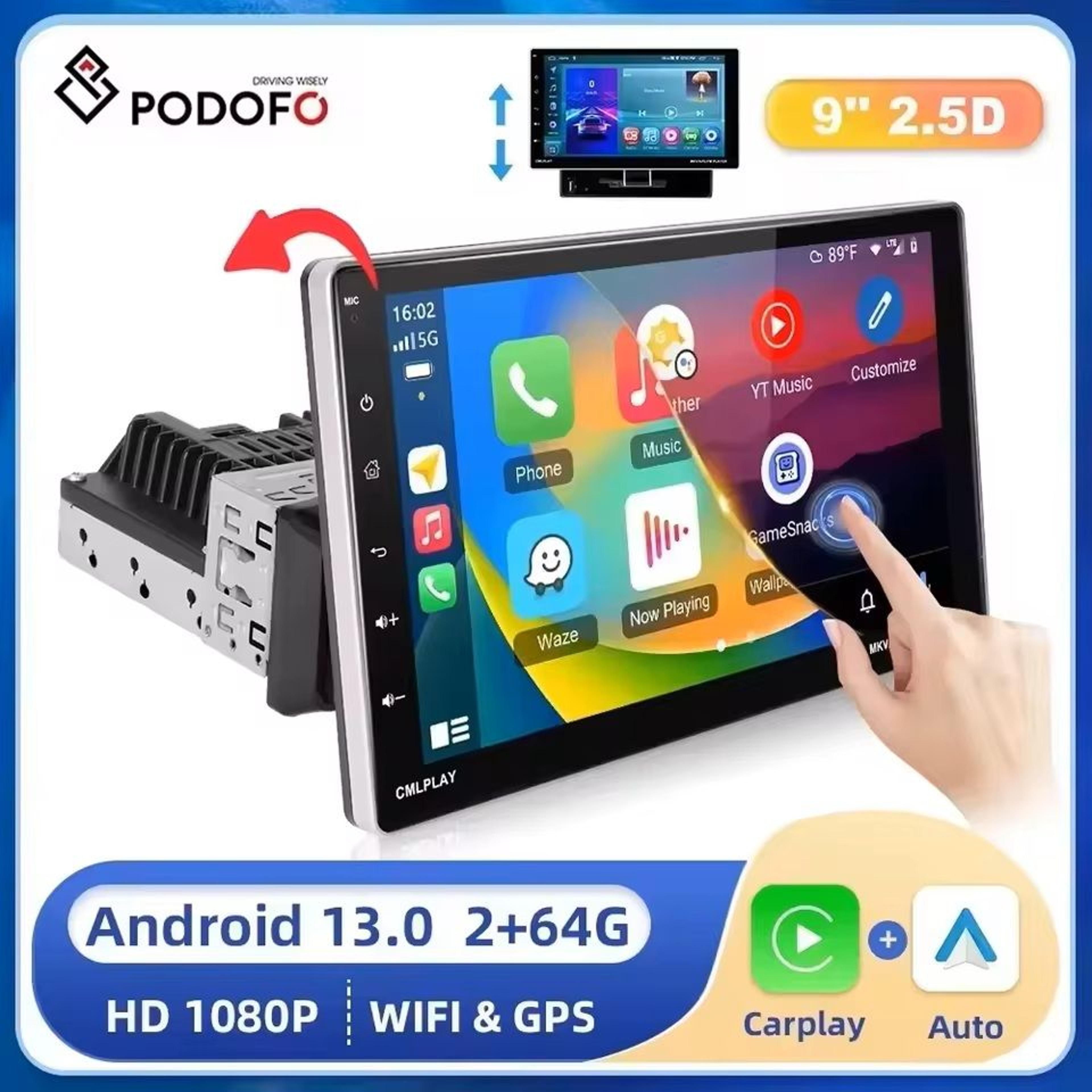 9-inch android car multimedia player with carplay and bluetooth