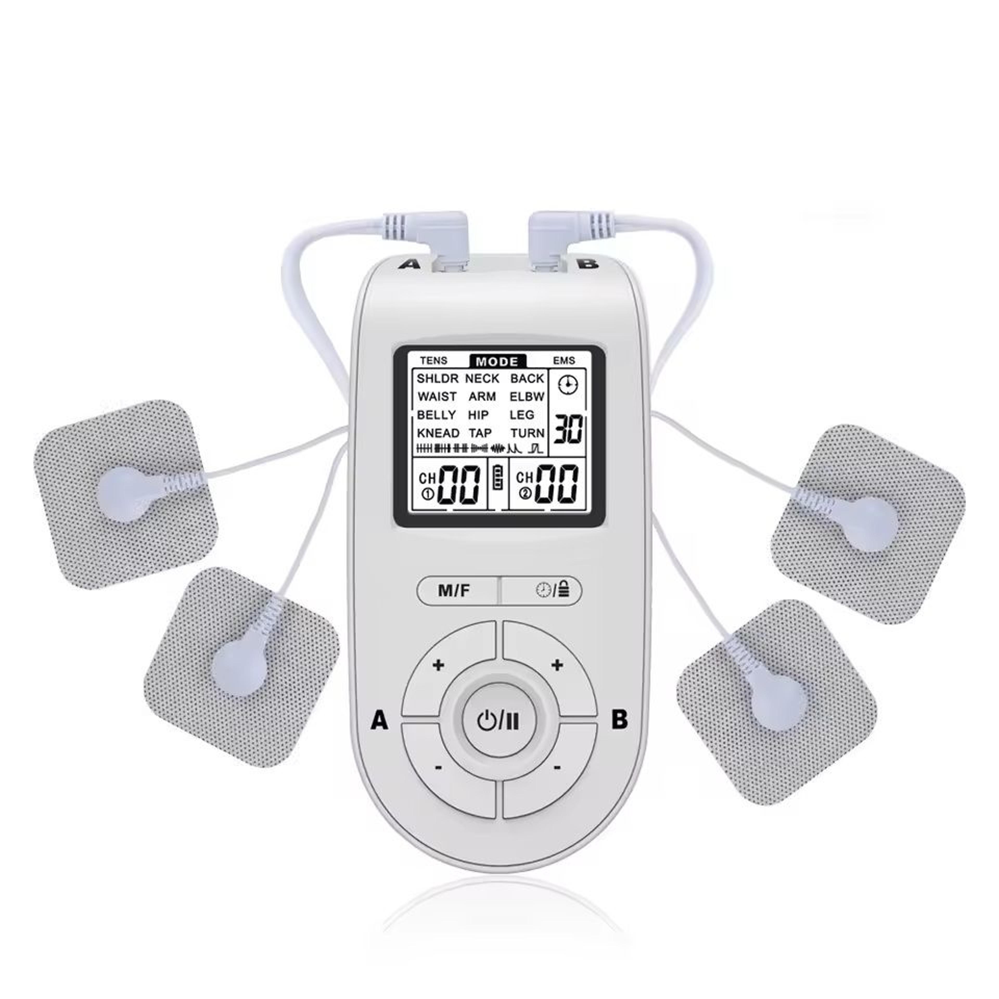 tens ems physiotherapy massager with 25 modes and 40 intensity levels
