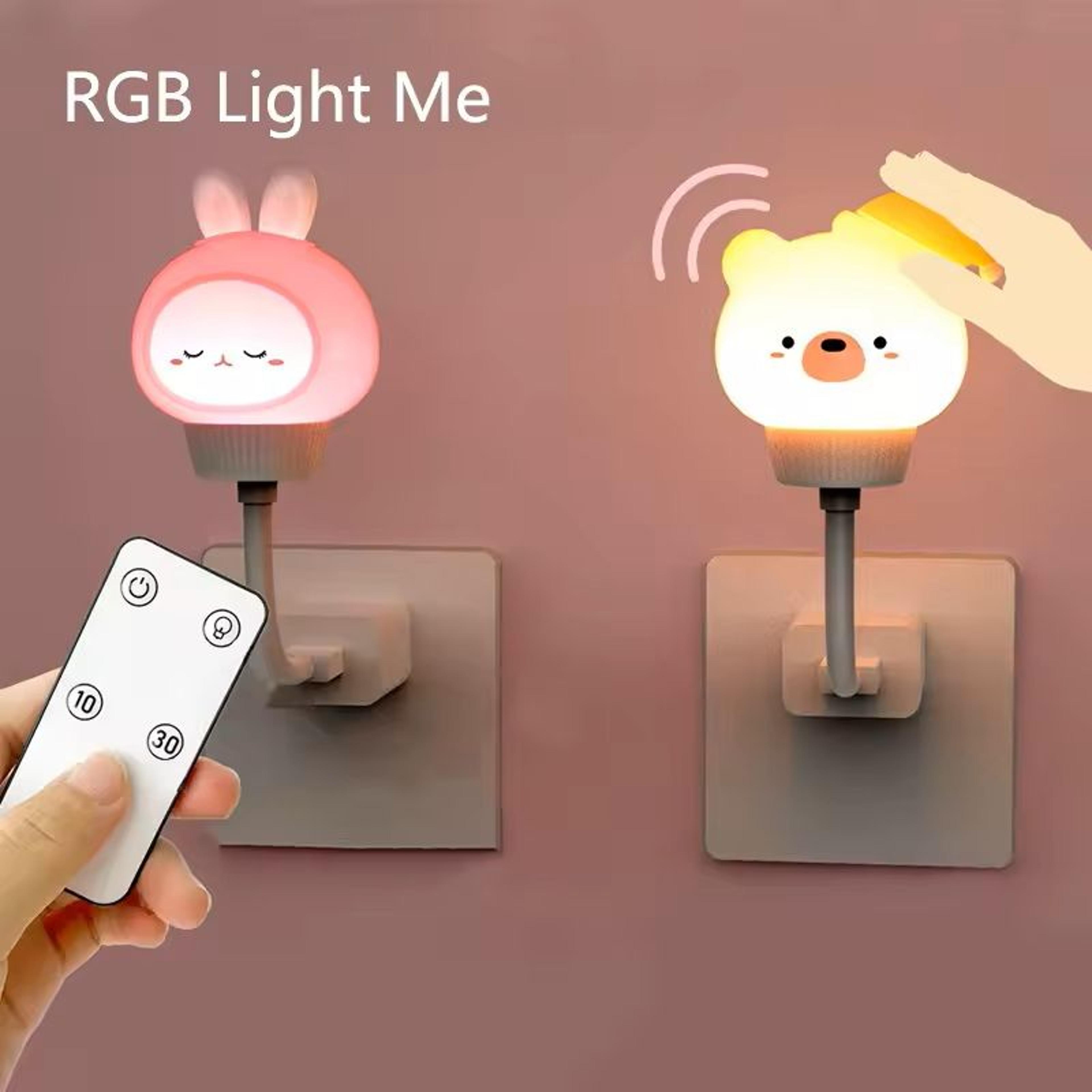 cute usb night light with remote control for kids bedroom