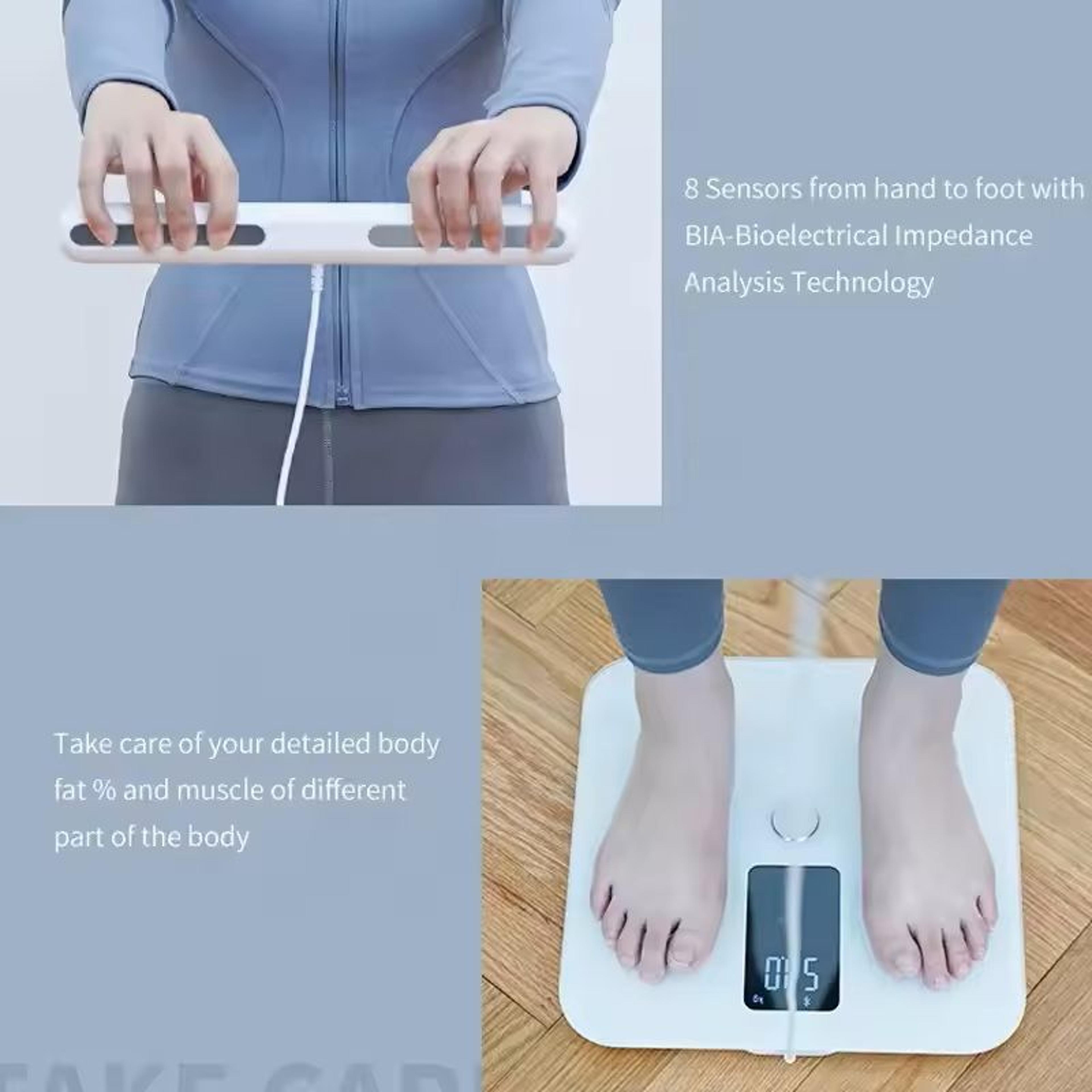 smart bioimpedance body fat scale digital weight analyzer