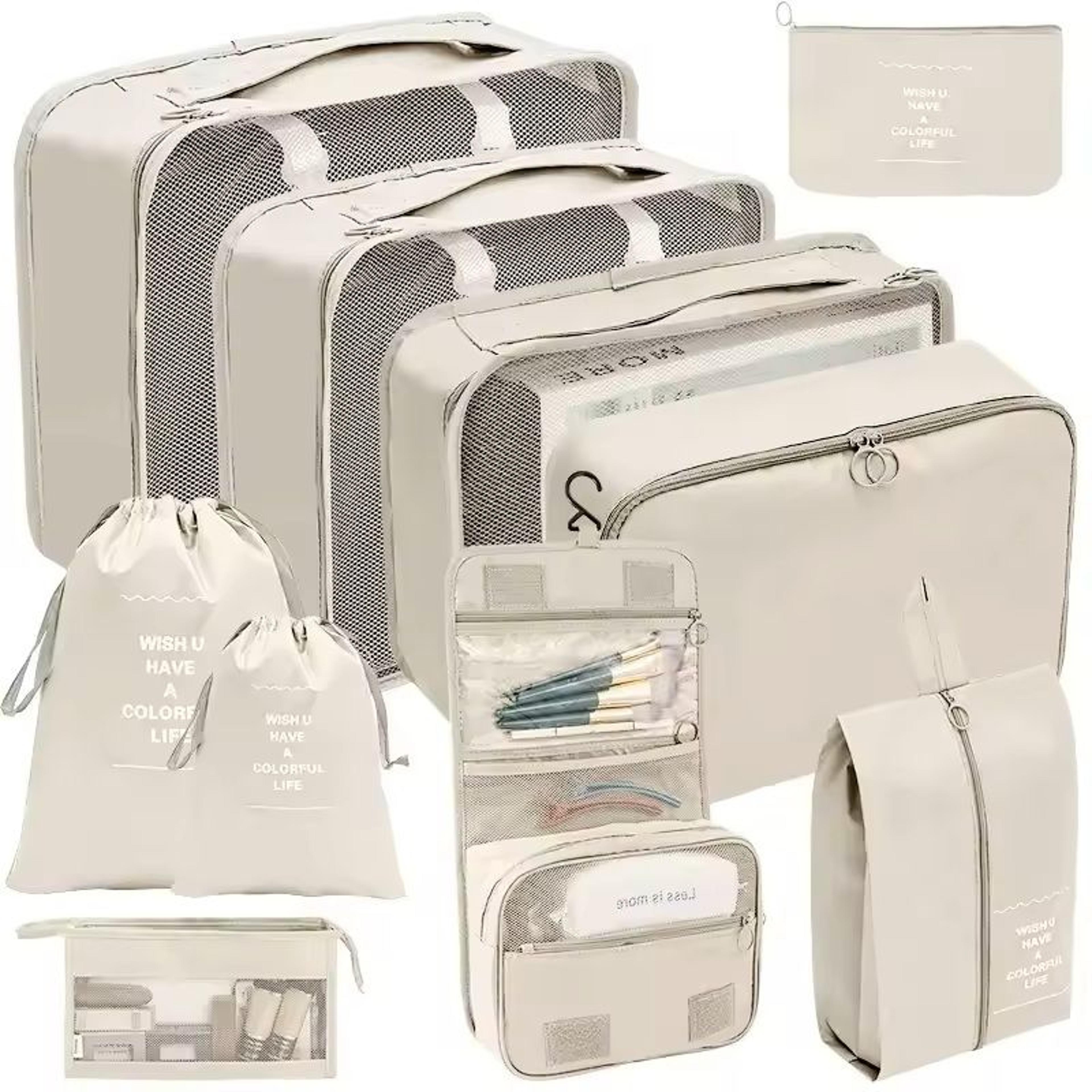 travel organizer packing cubes set for luggage and clothes