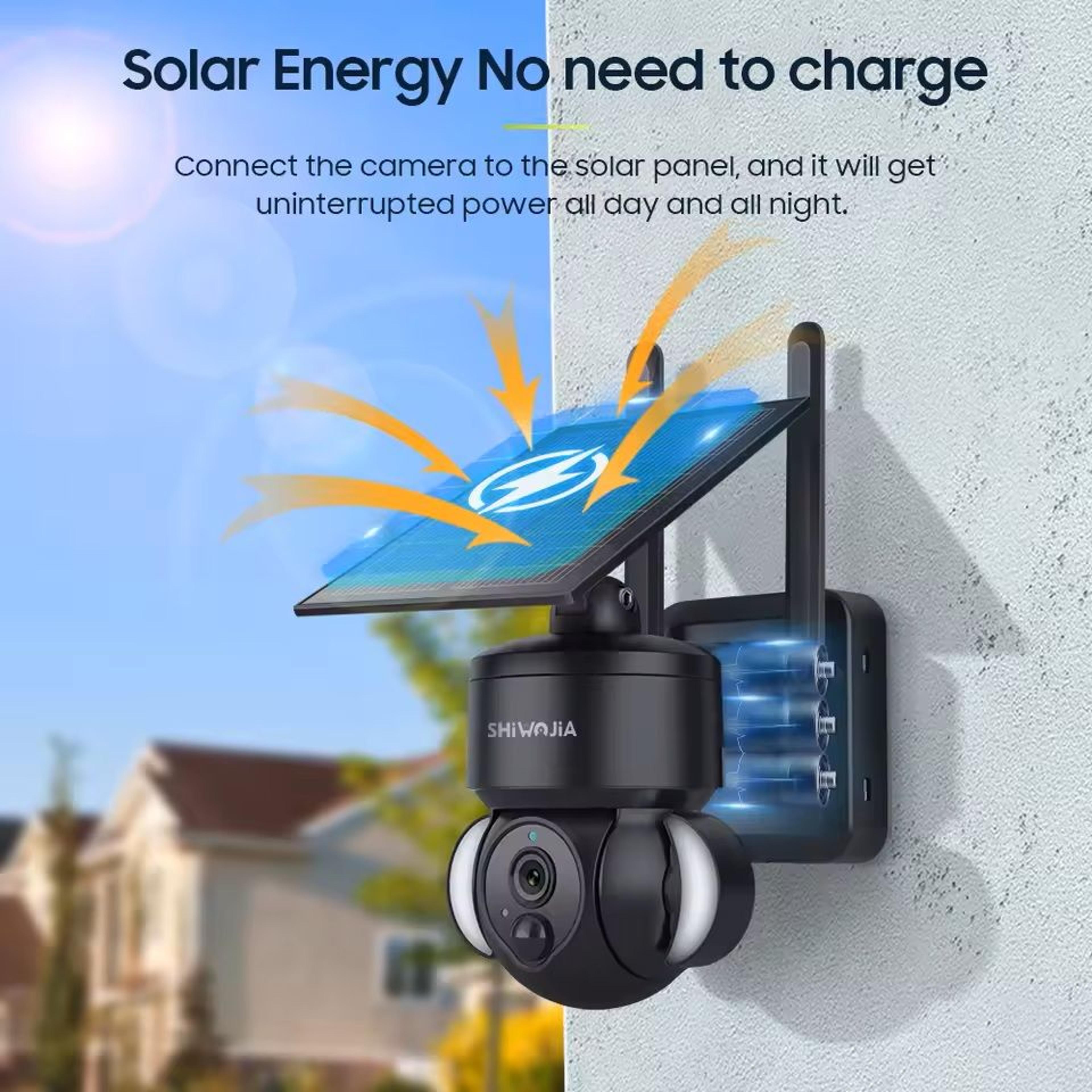 outdoor solar powered security camera with night vision and storage options