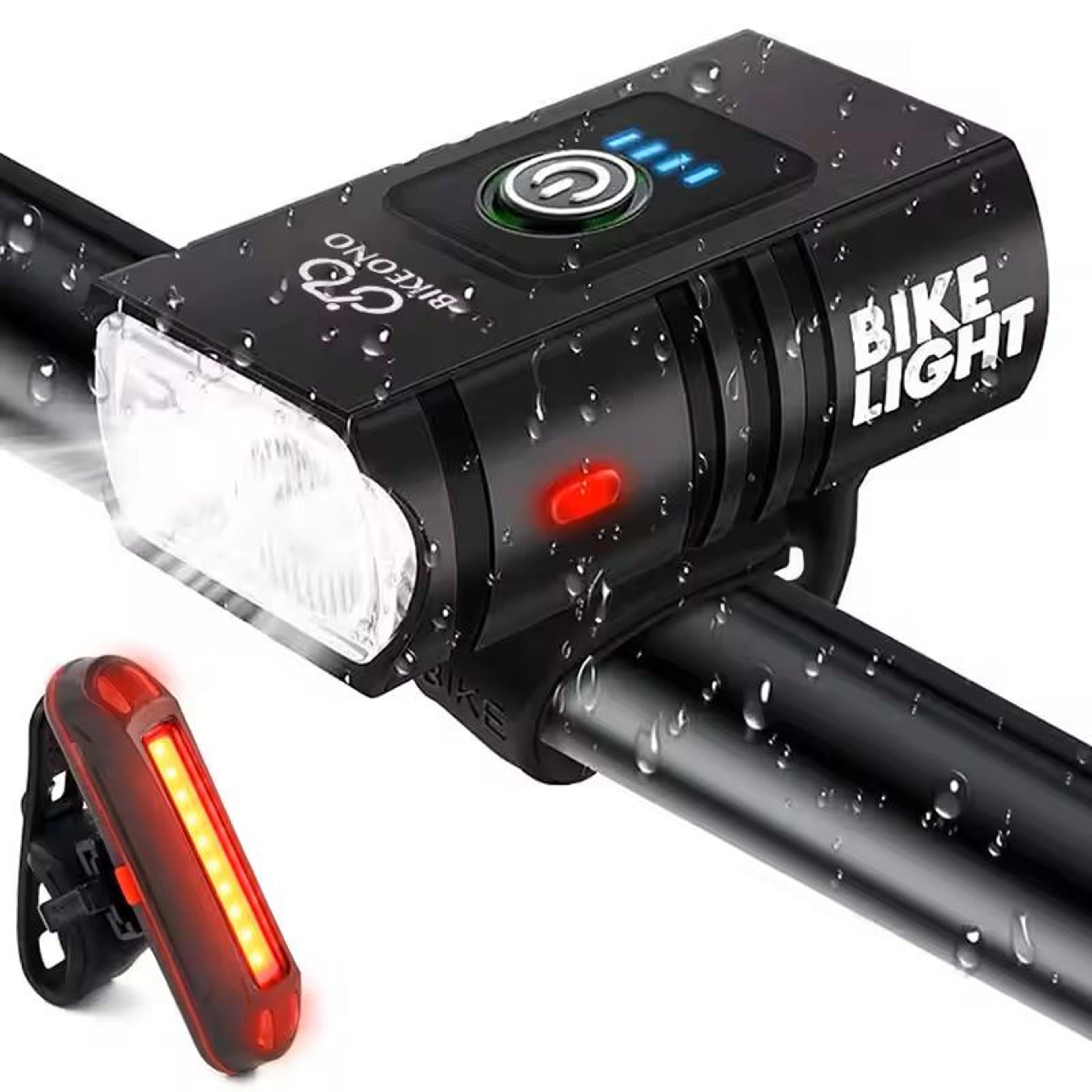 usb rechargeable bike light set front led headlight and taillight