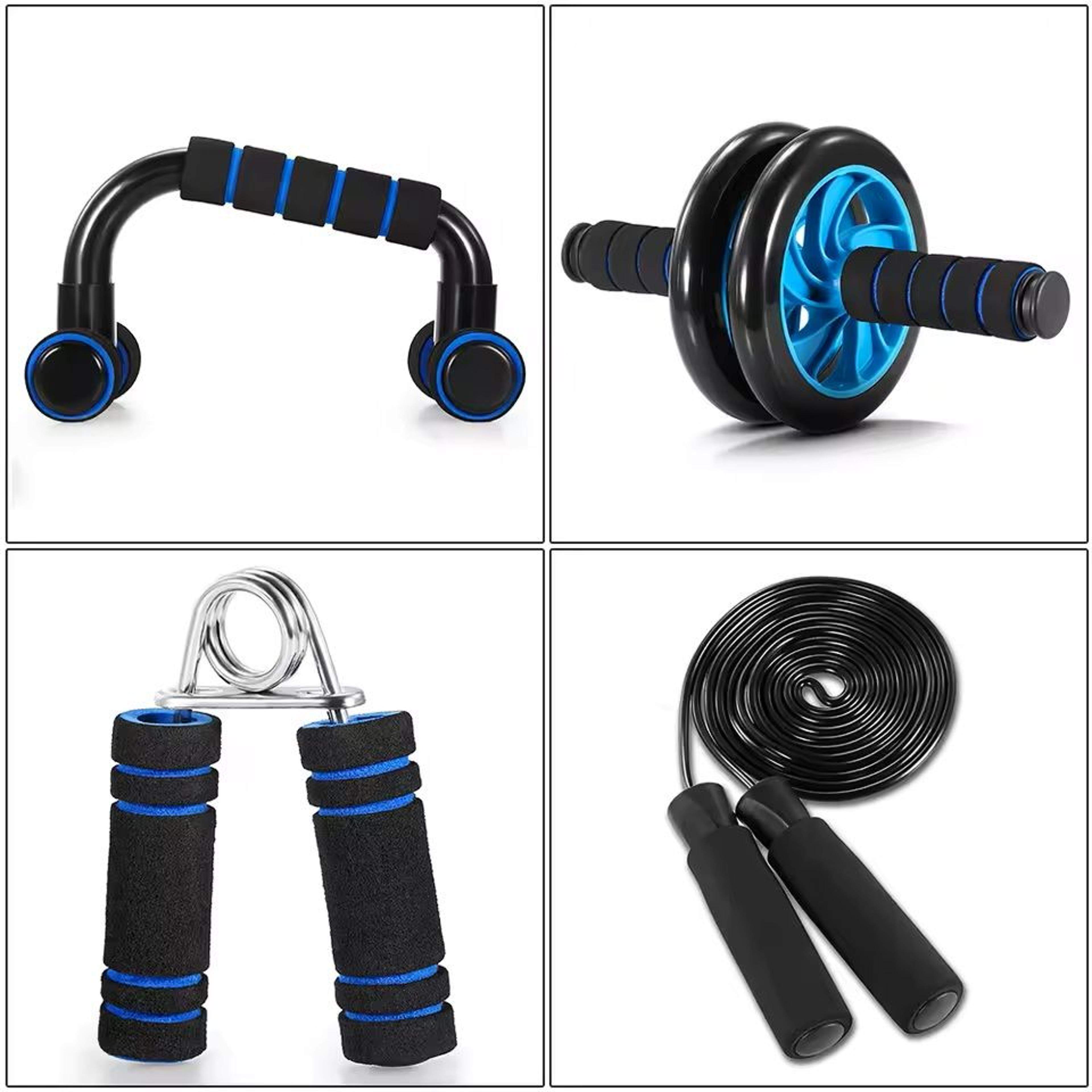ab roller 5-piece fitness set with push-up stand and accessories