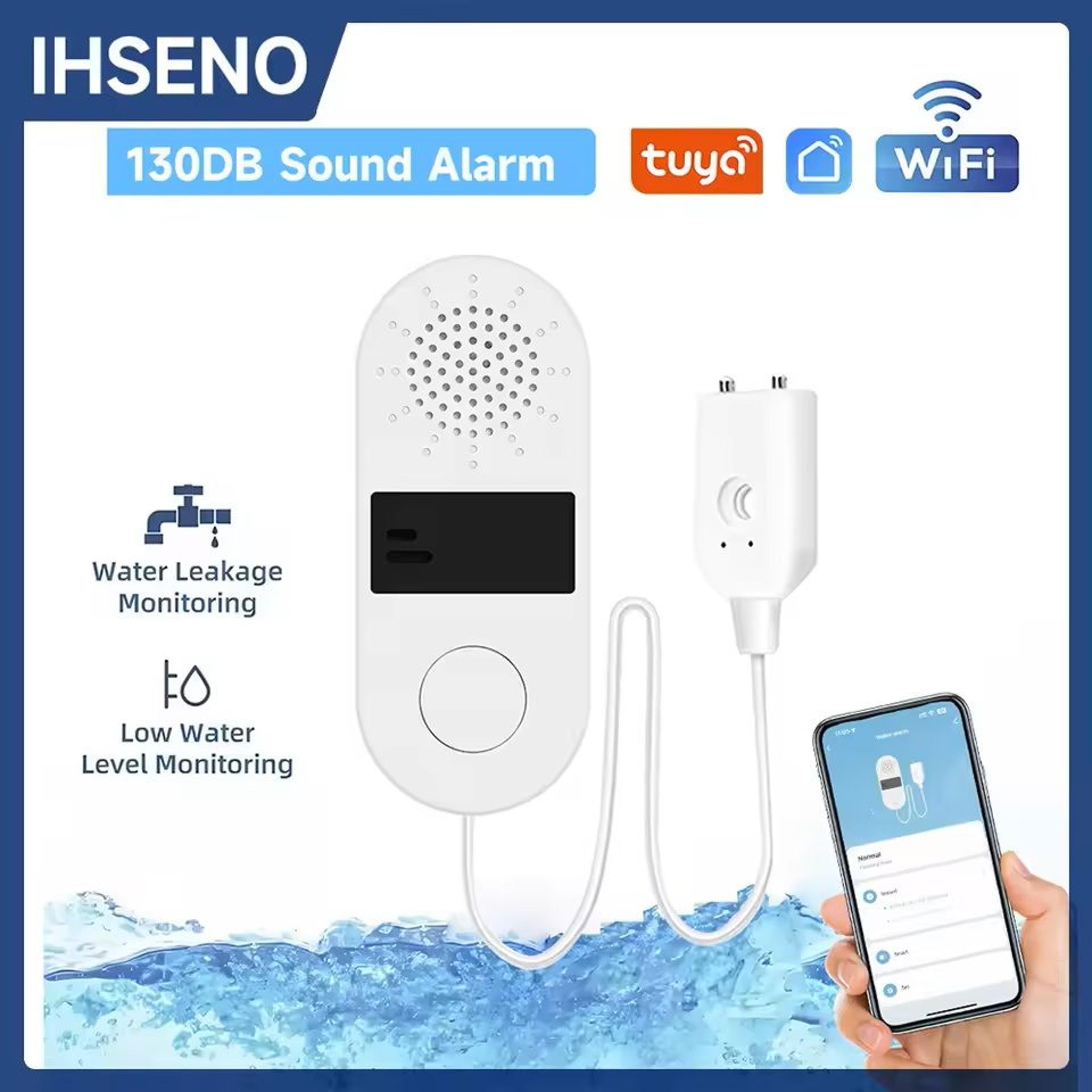 wifi water leak detector with 130db alarm and app control