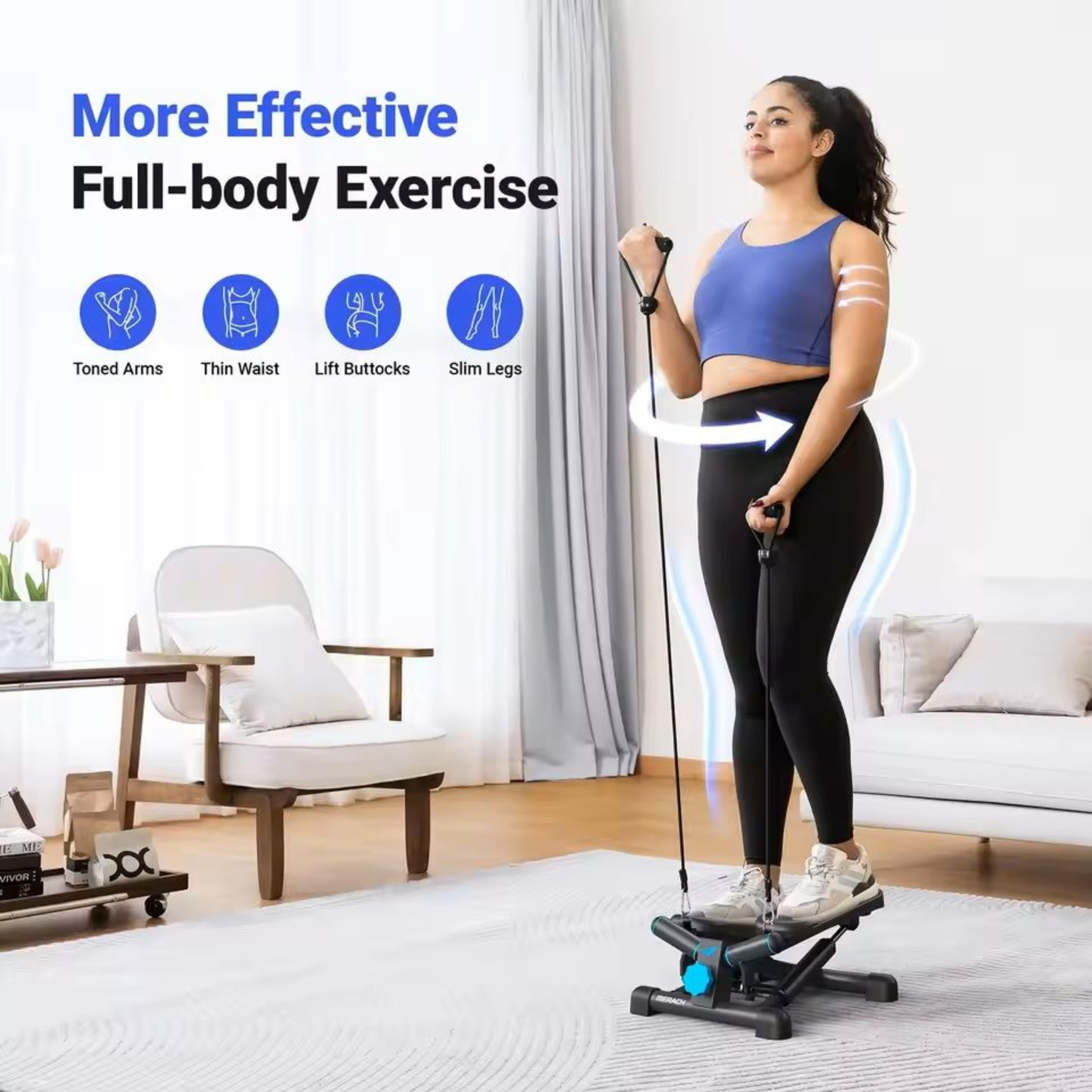 mini twist stepper with resistance bands 330 lbs capacity
