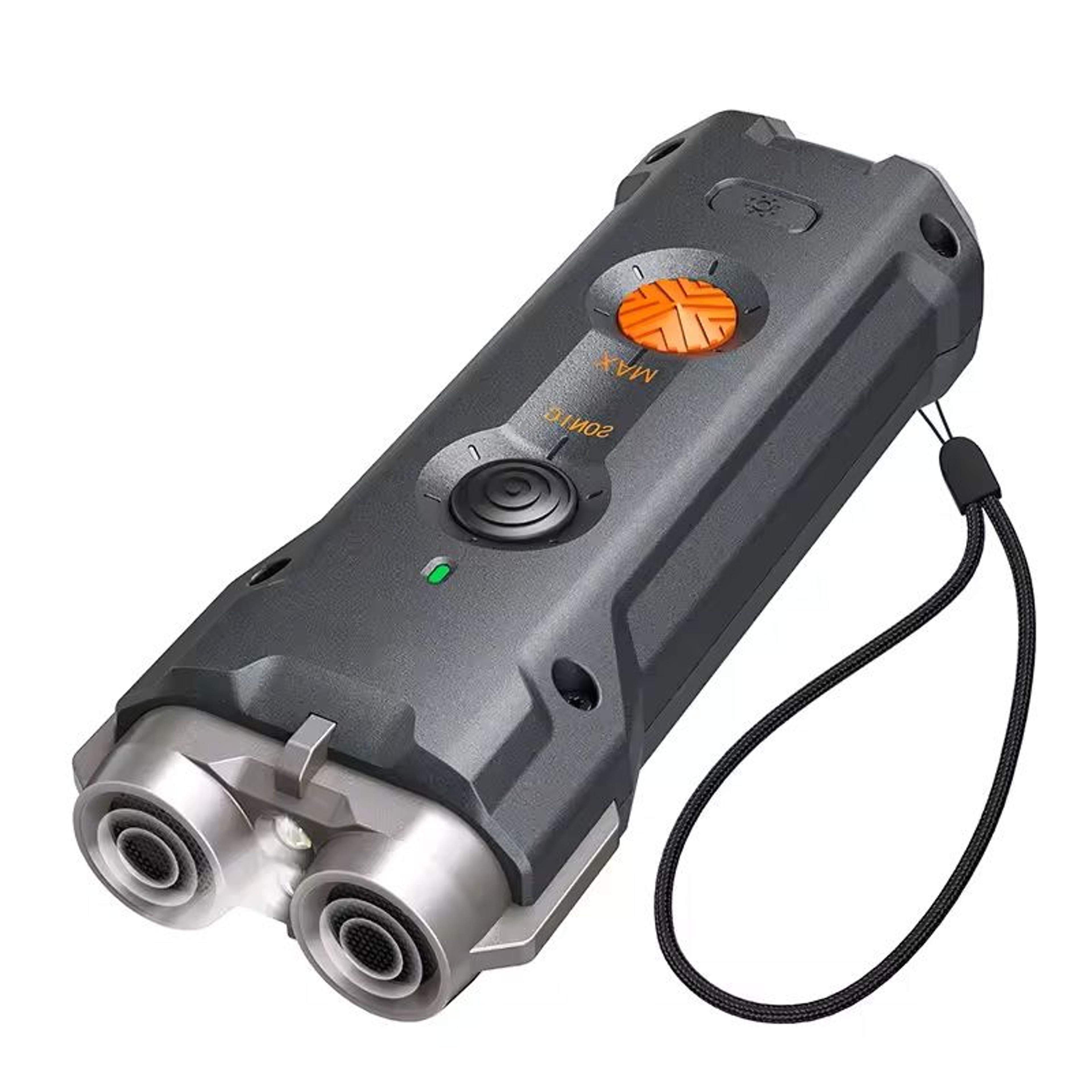 ultrasonic dog repeller with led flashlight and anti-barking deterrent