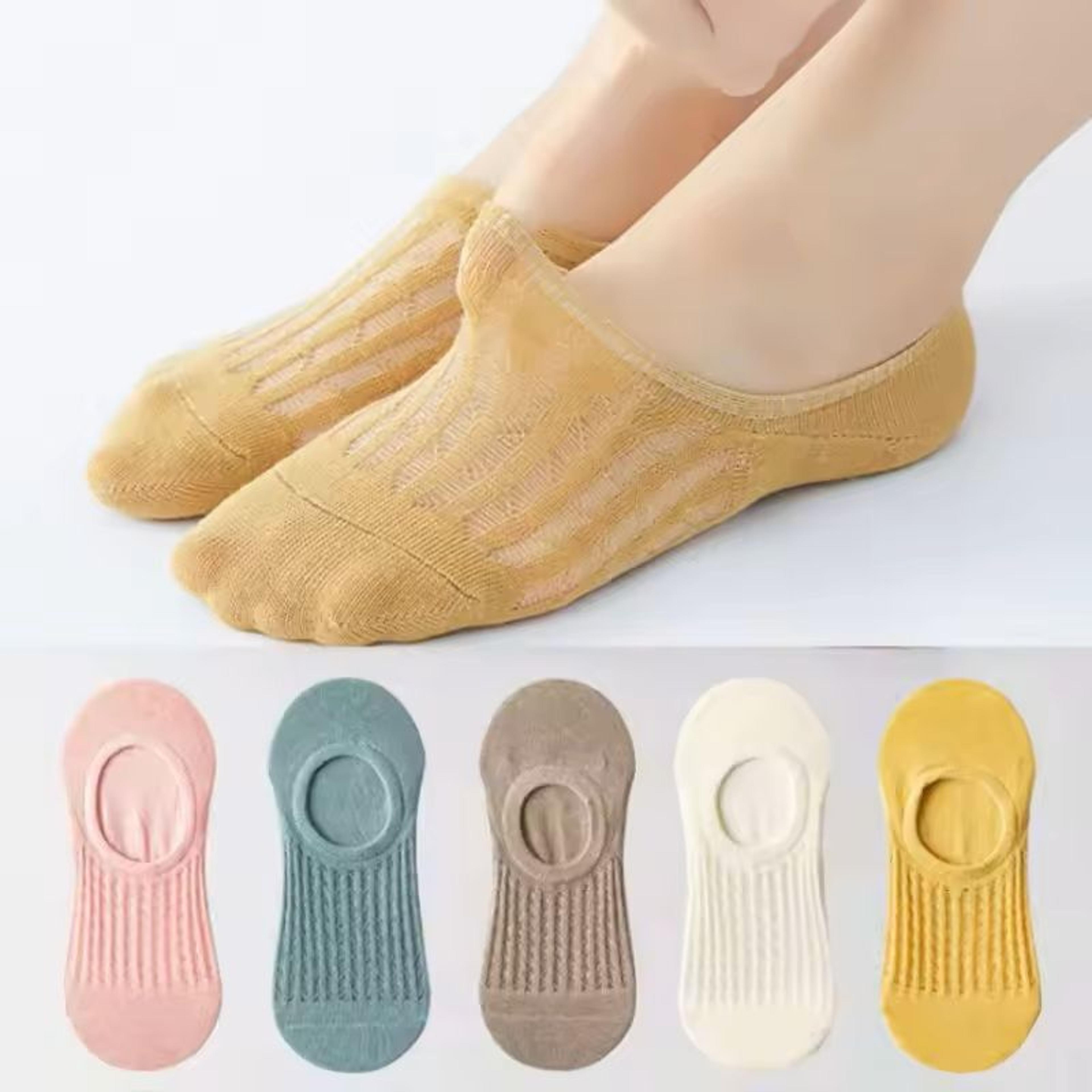 3 pairs women's non slip mesh invisible ankle socks