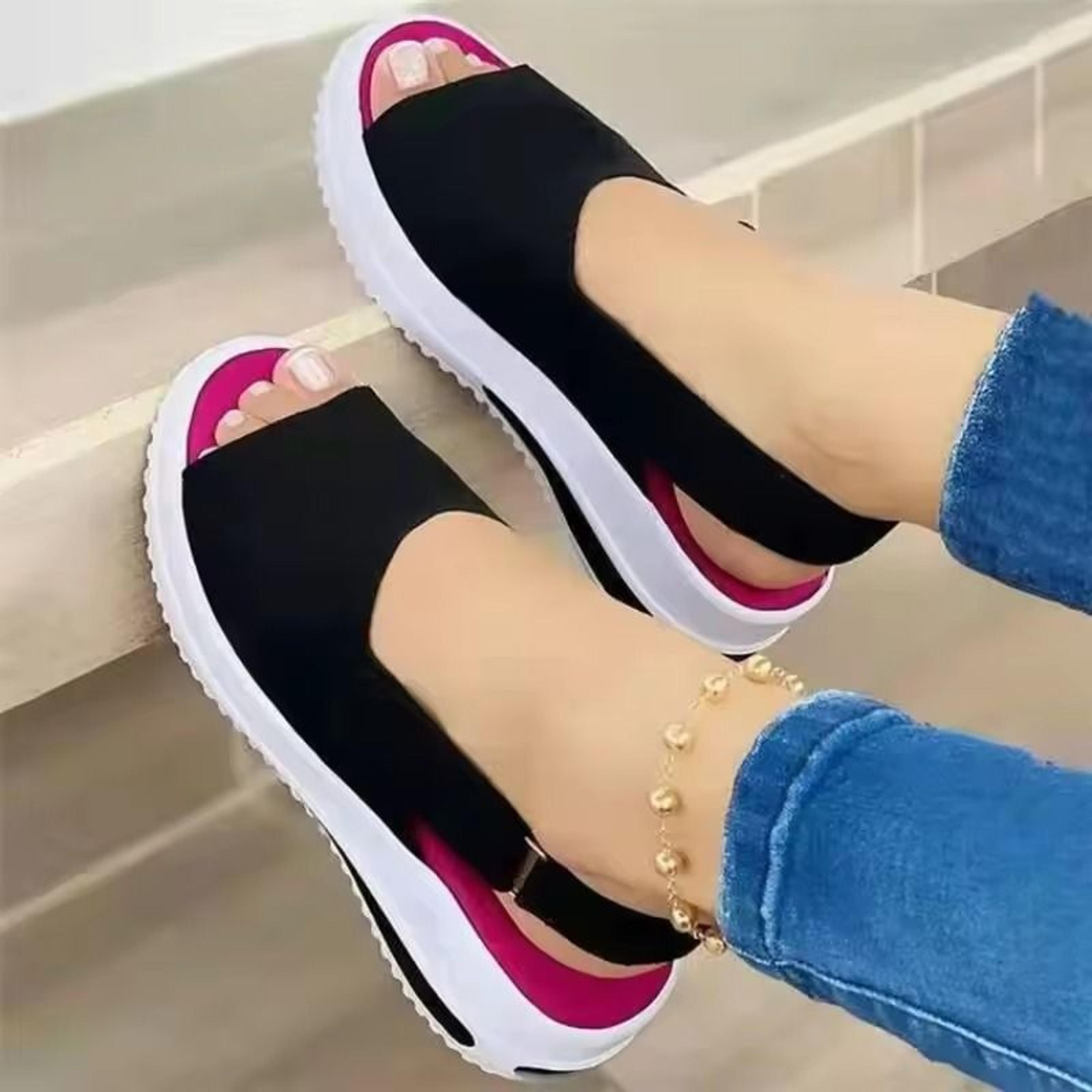 womens summer peep toe lightweight sandals with breathable non-slip sole