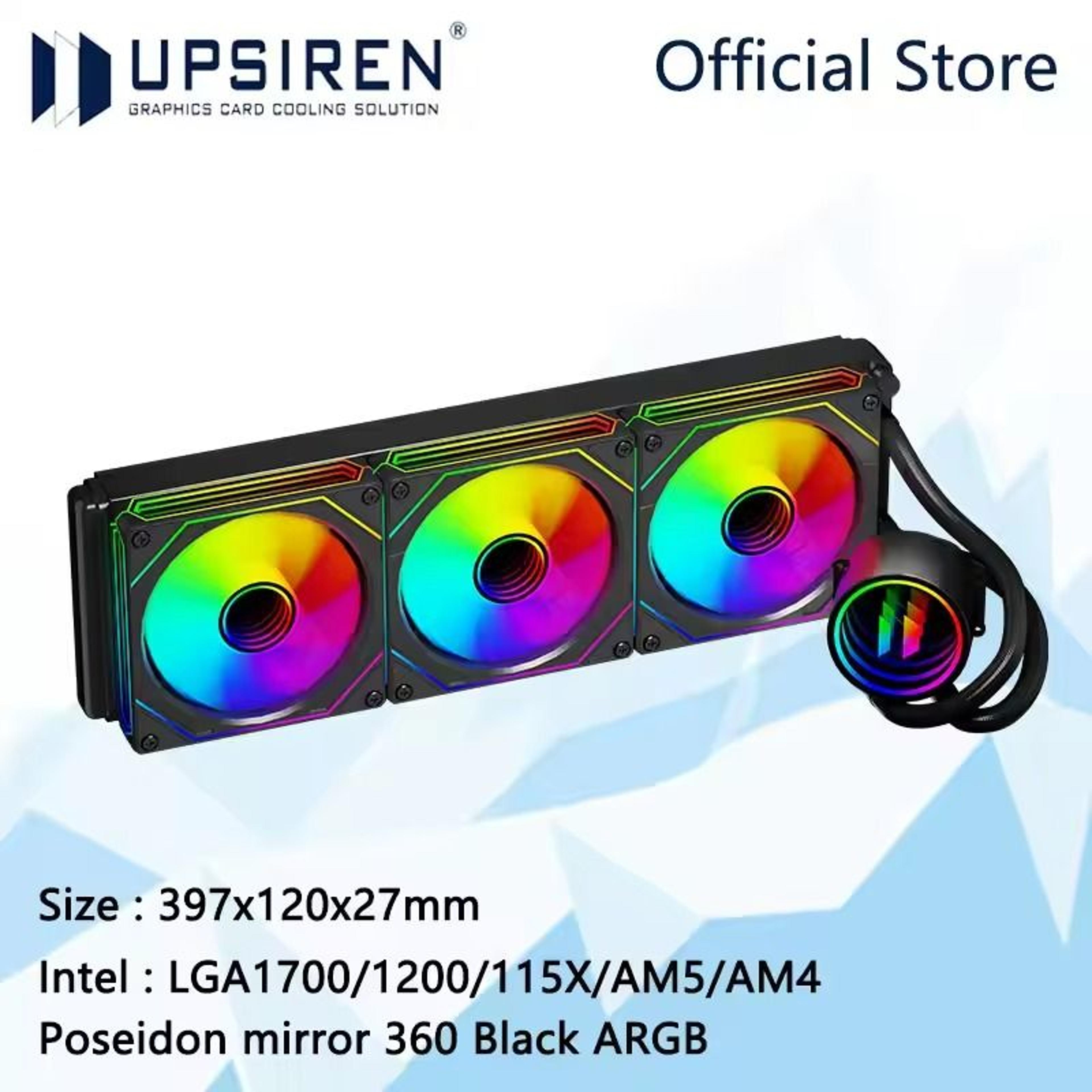 360 argb all in one water cooling radiator with infinity mirror and lga1700 am5 support