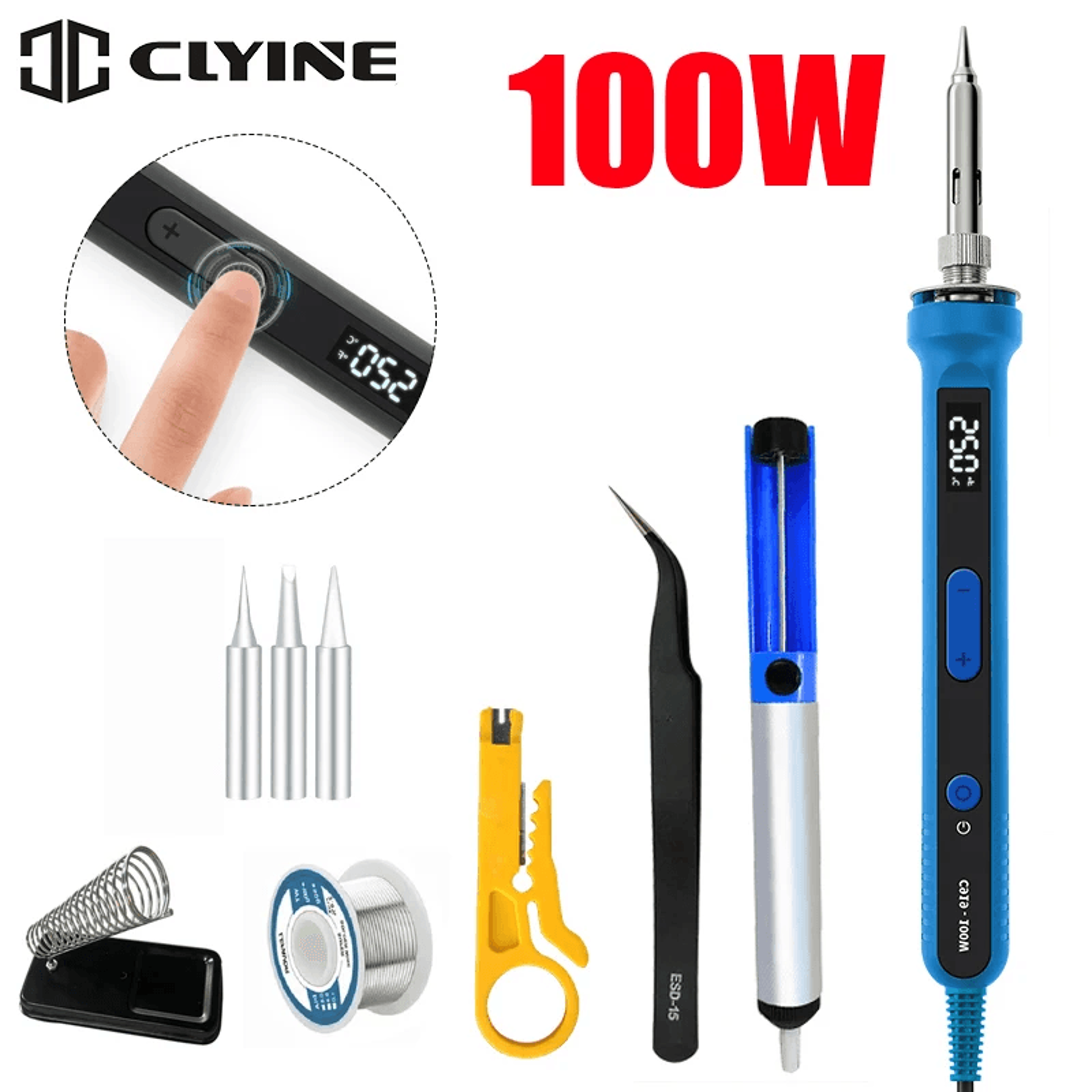 100w digital electric soldering iron kit with lcd temperature control