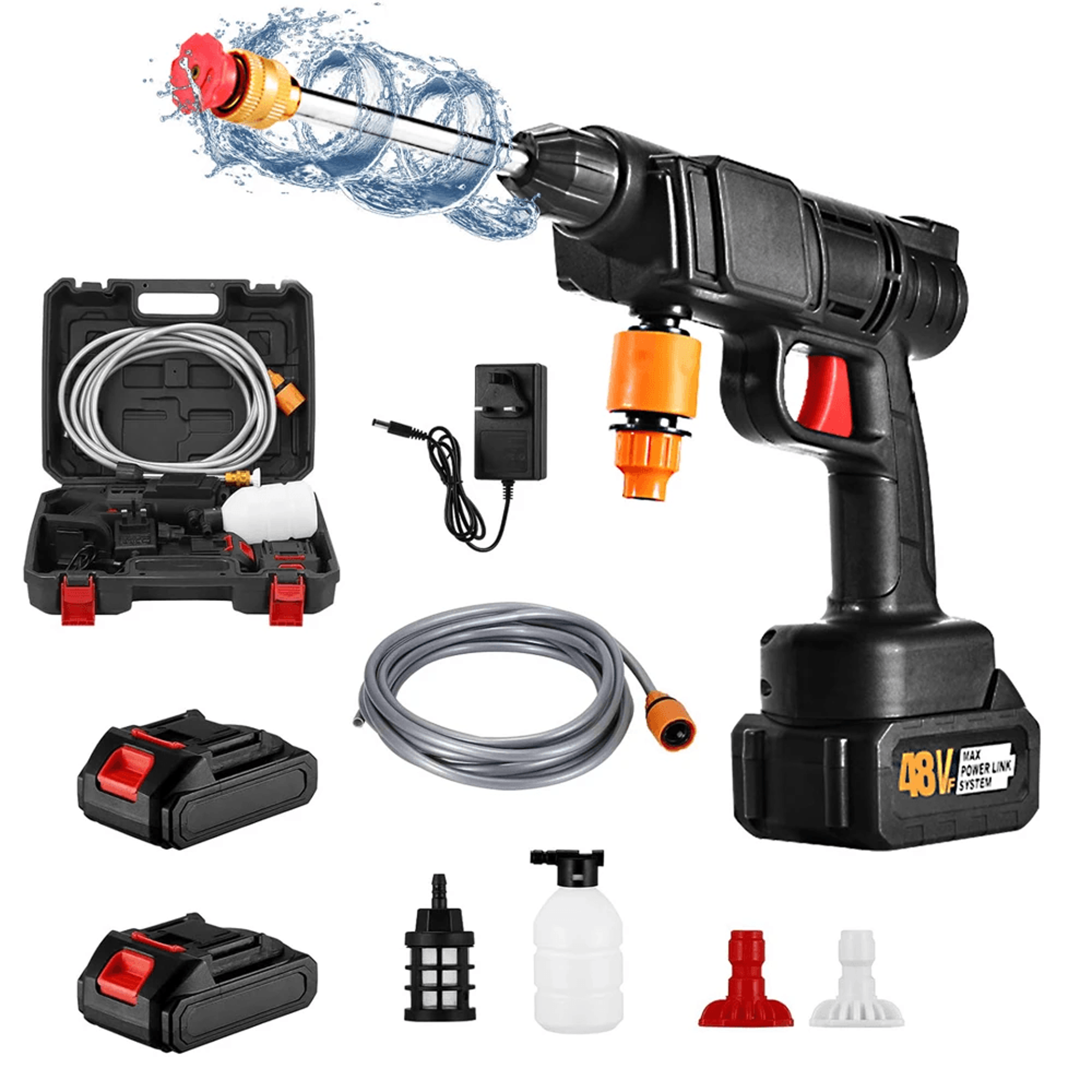 portable high-pressure car washer with rechargeable lithium battery