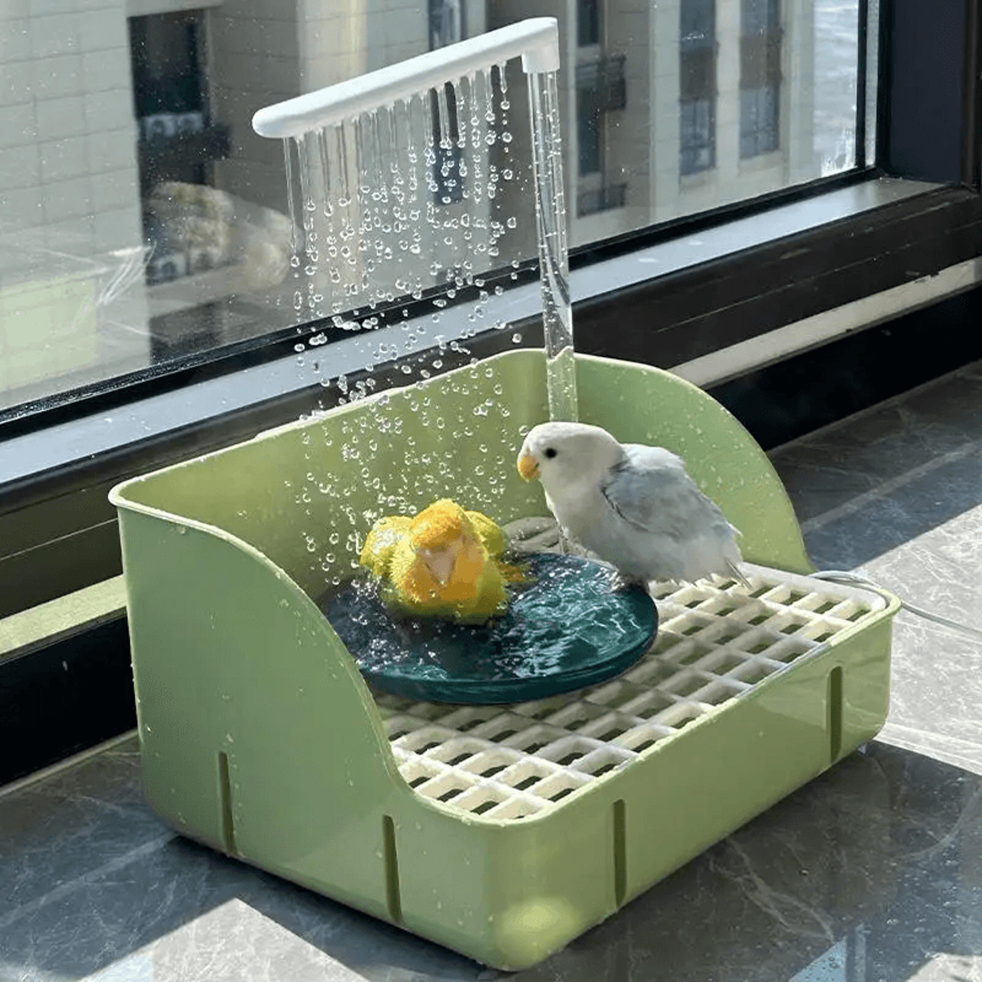 electric bird bathing basin with automatic water circulation