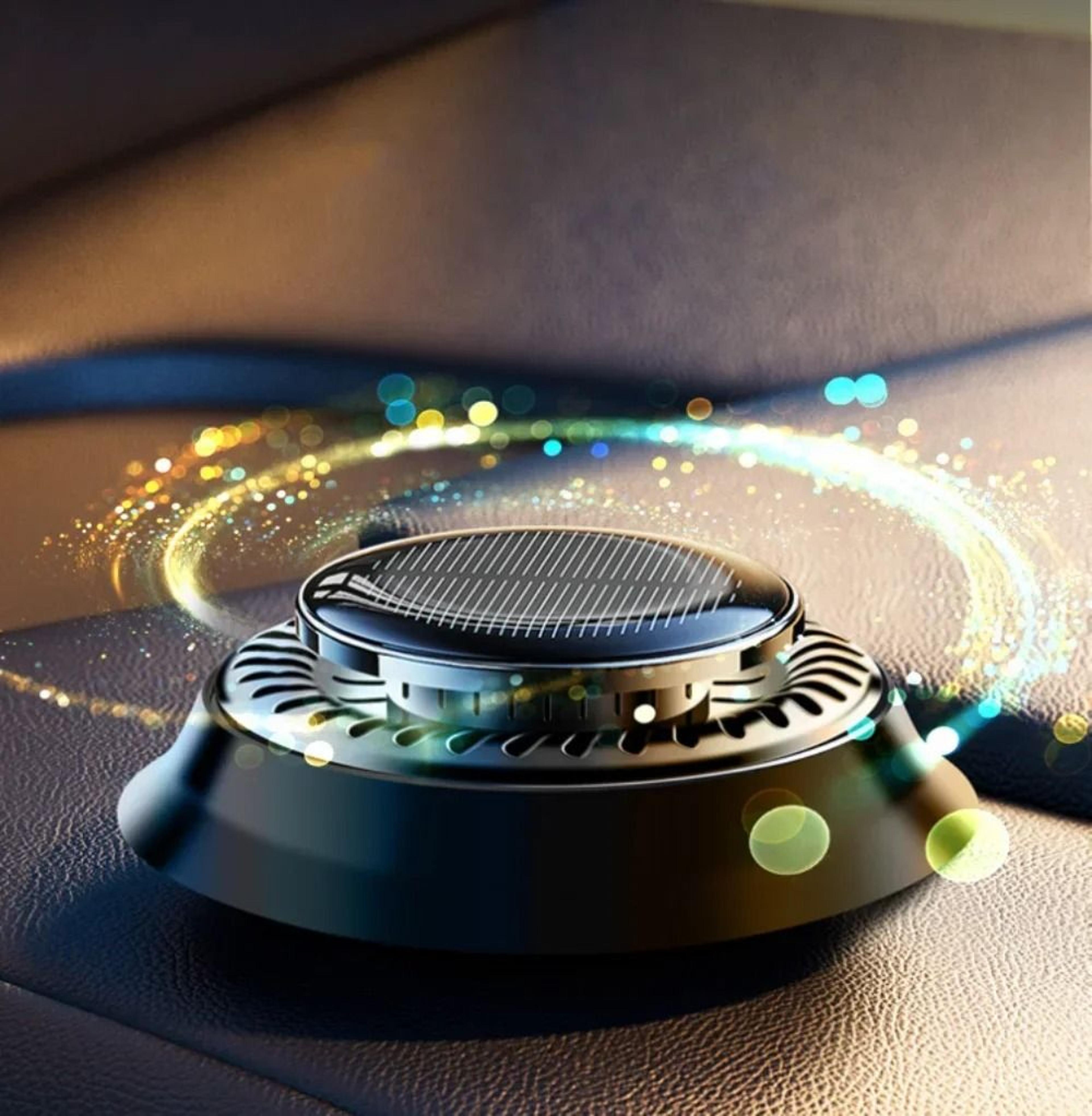 solar powered car air freshener with rotating diffuser