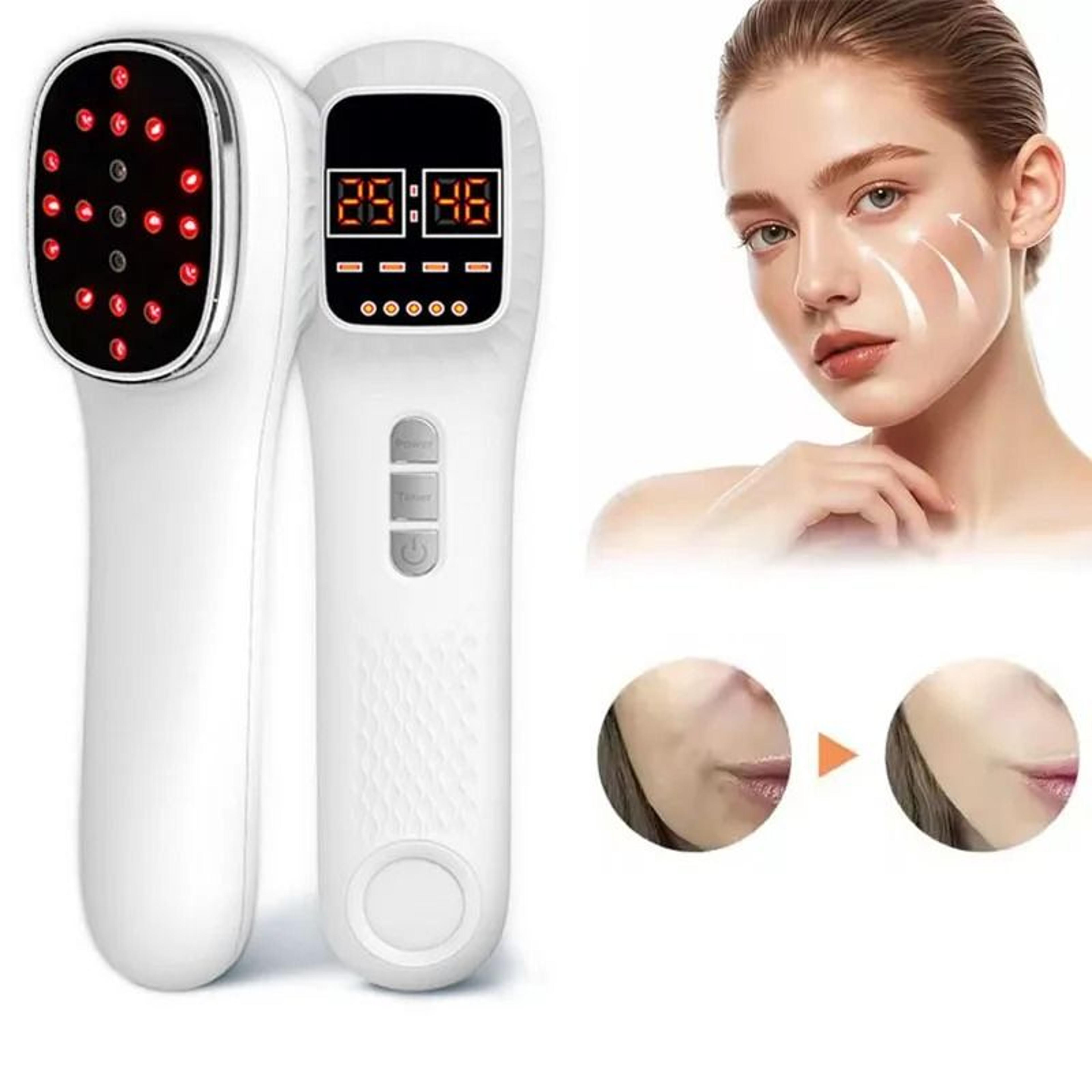 red light therapy facial massager for anti-aging and skin tightening
