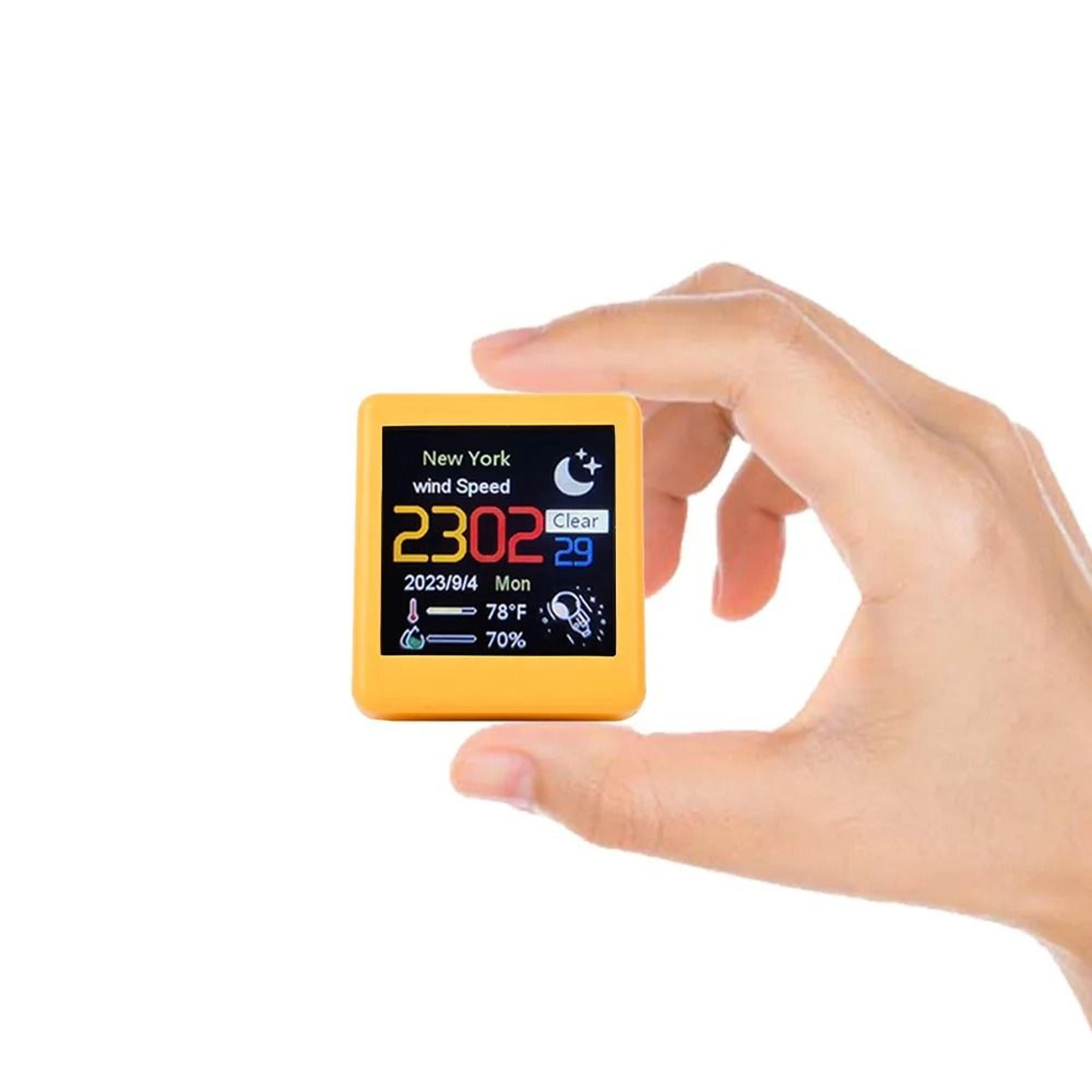 smart wifi weather station with alarm clock and humidity display