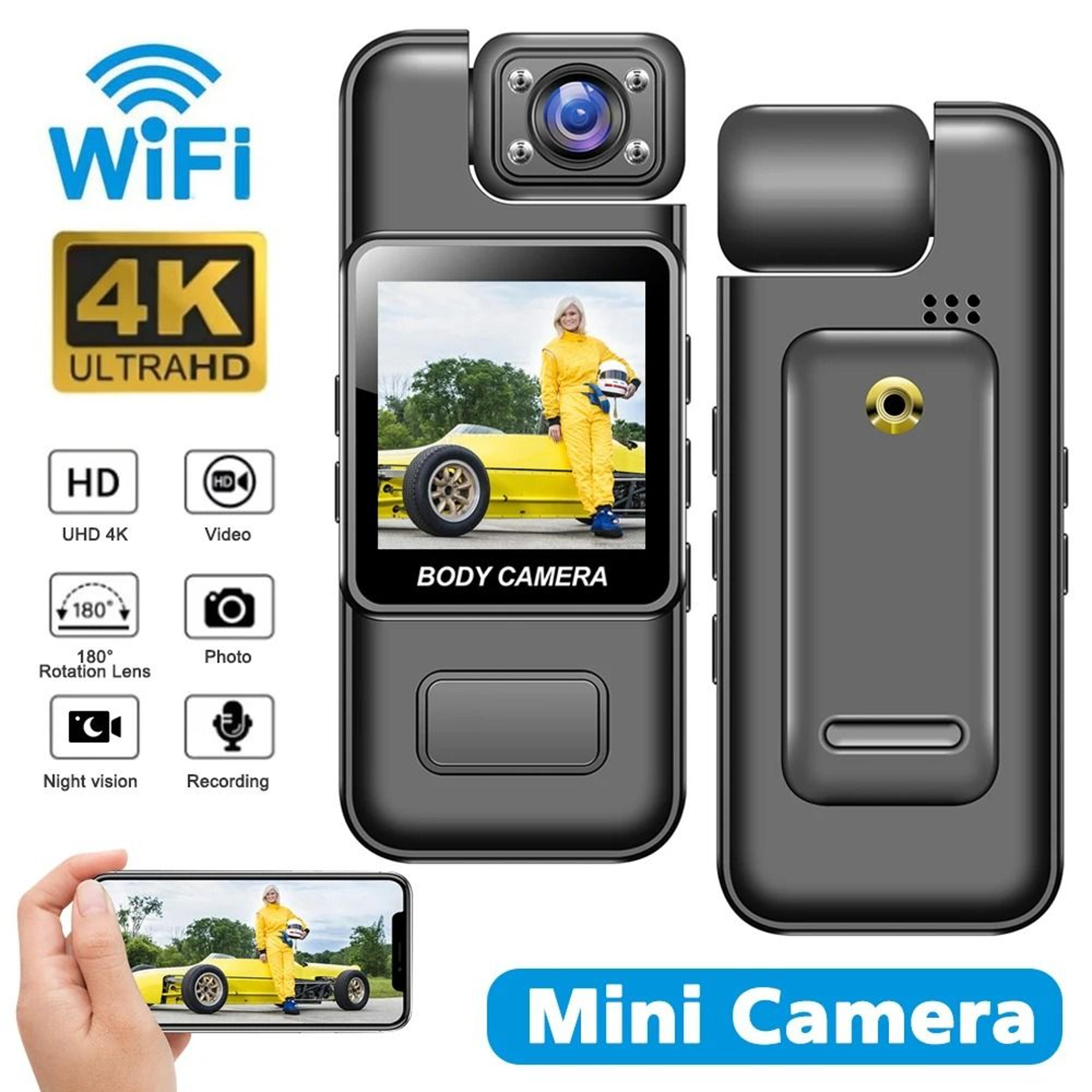 mini hd body camera with night vision and optional wifi