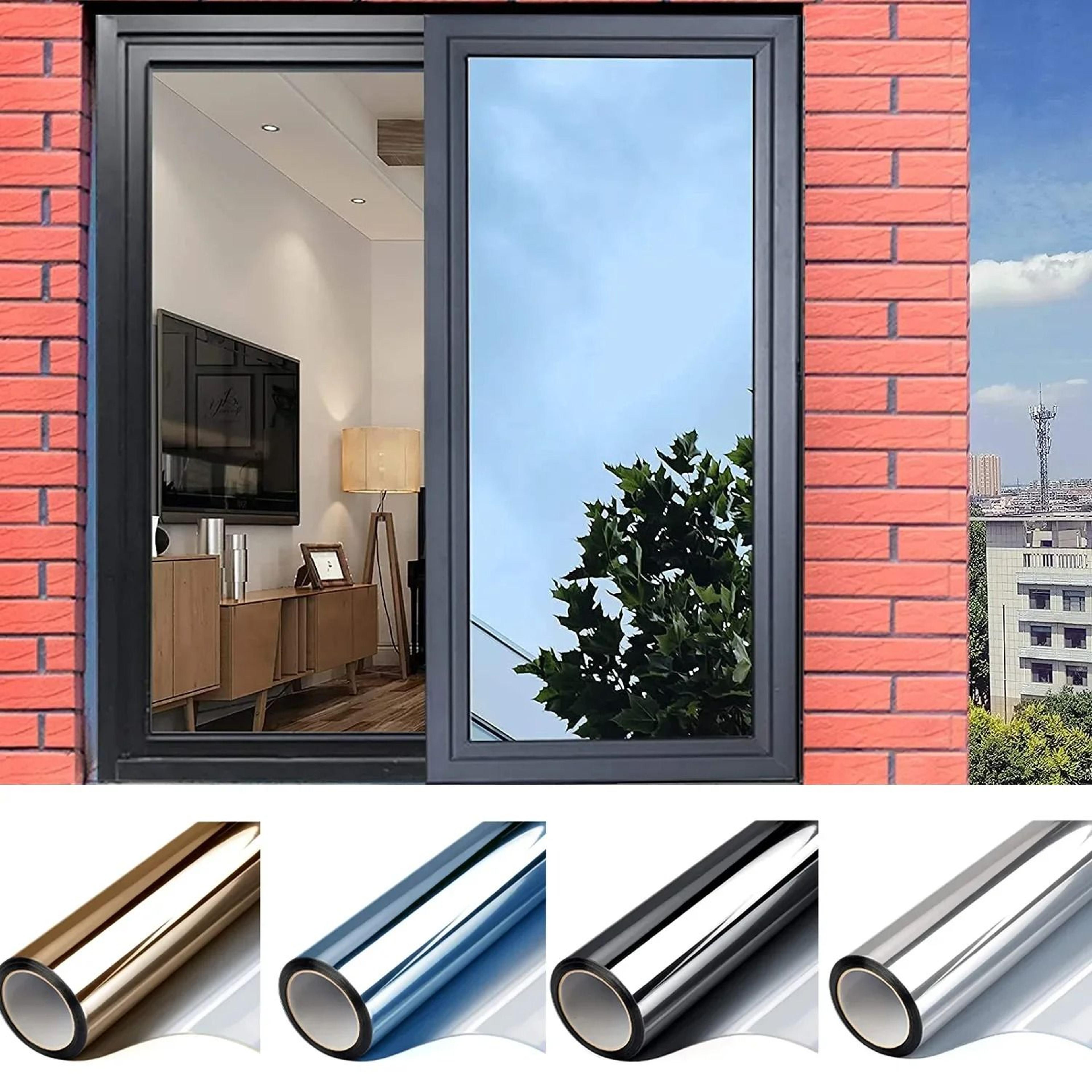 one way mirror window film privacy tint heat control reflective adhesive glass covering