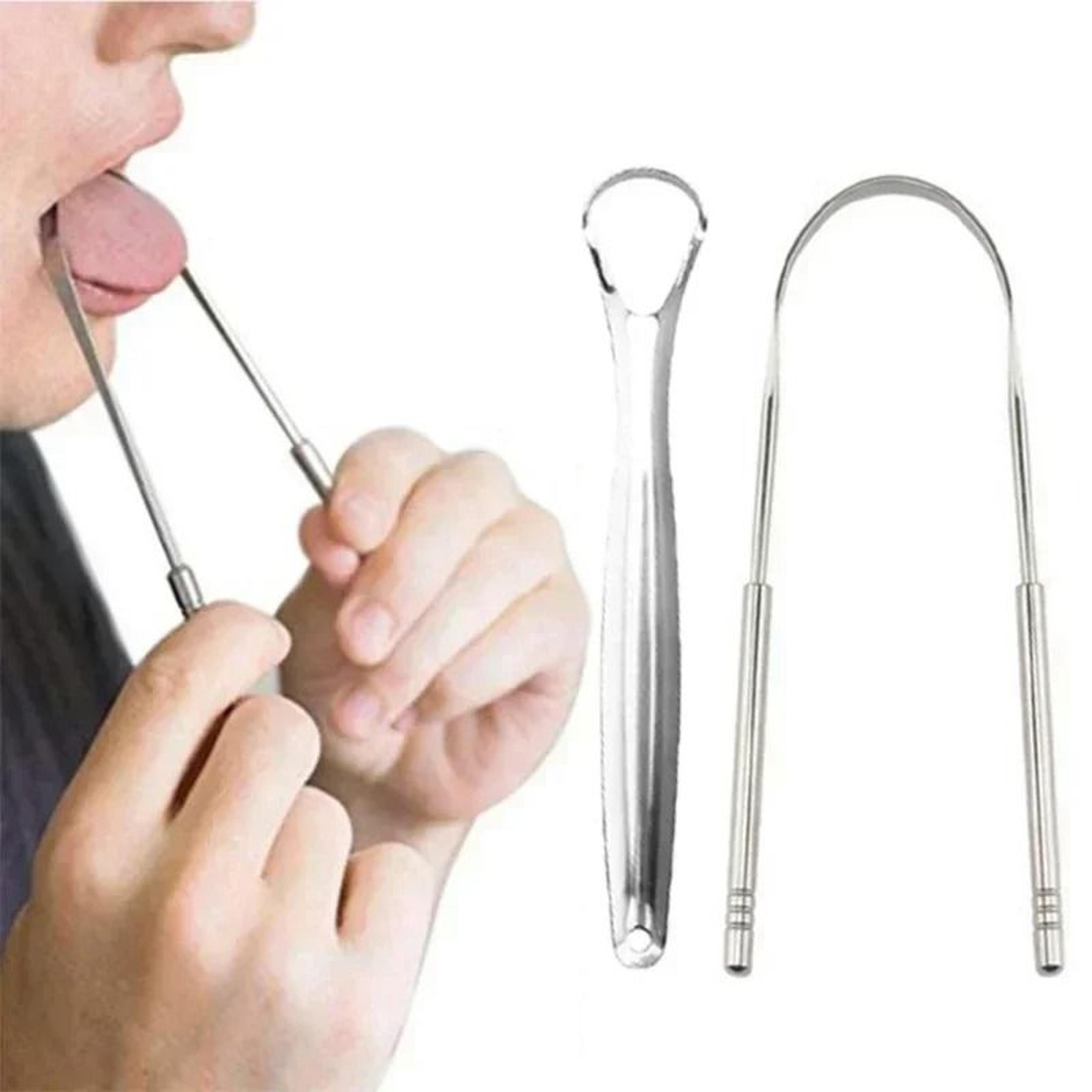 reusable stainless steel tongue scraper for oral hygiene and fresh breath