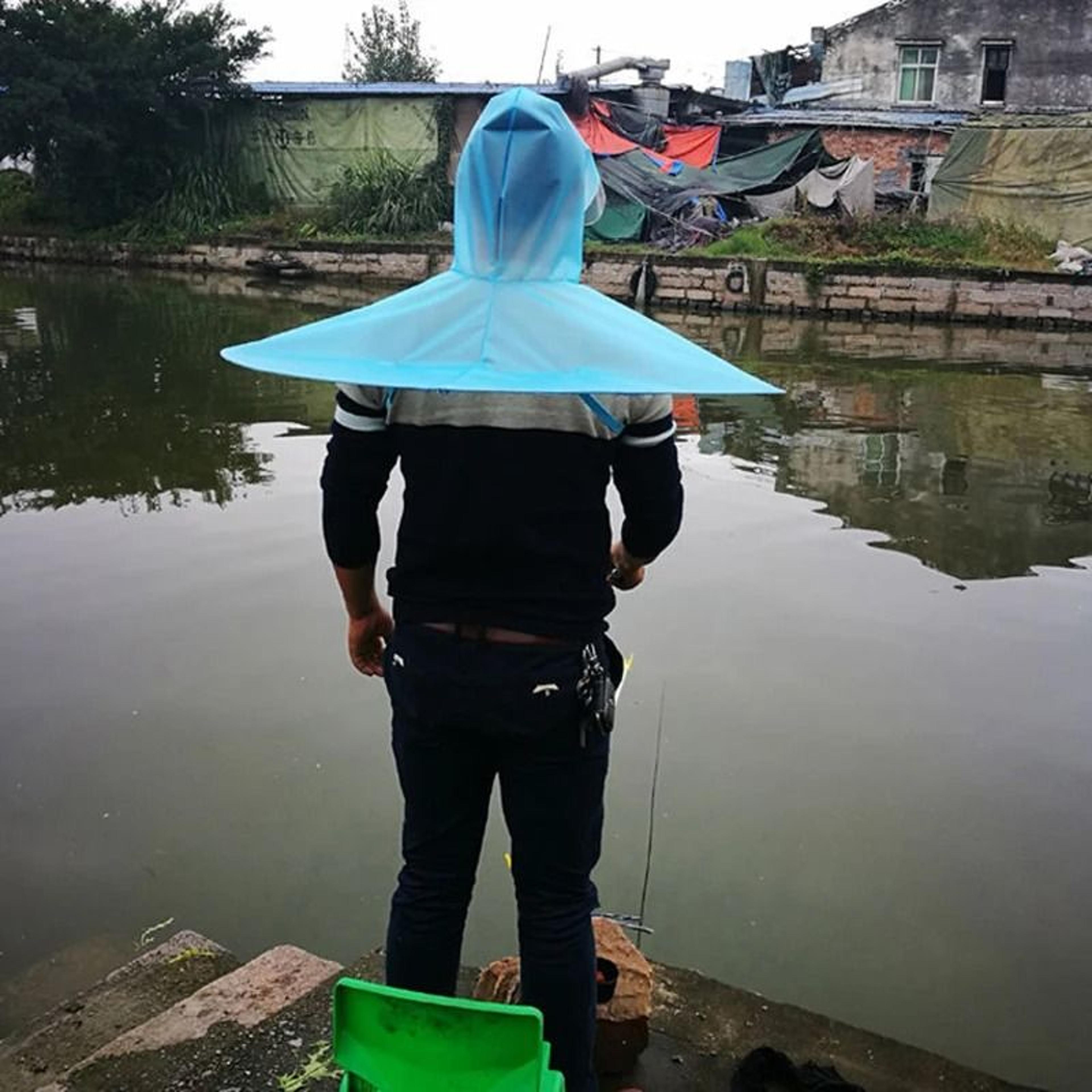 hands-free outdoor umbrella hat for sun and rain protection