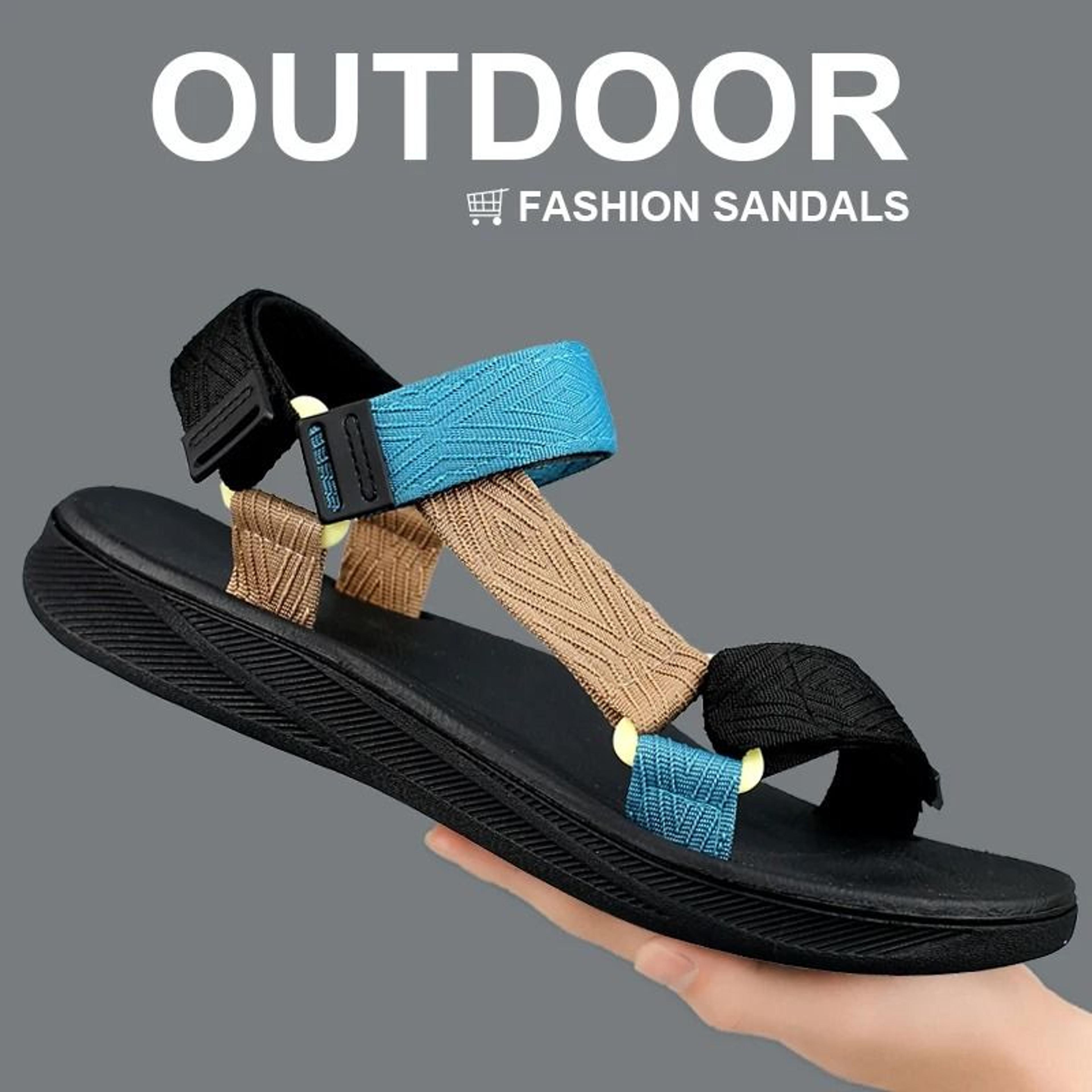 mens arch support summer sandals with anti-slip sole and cushion insole