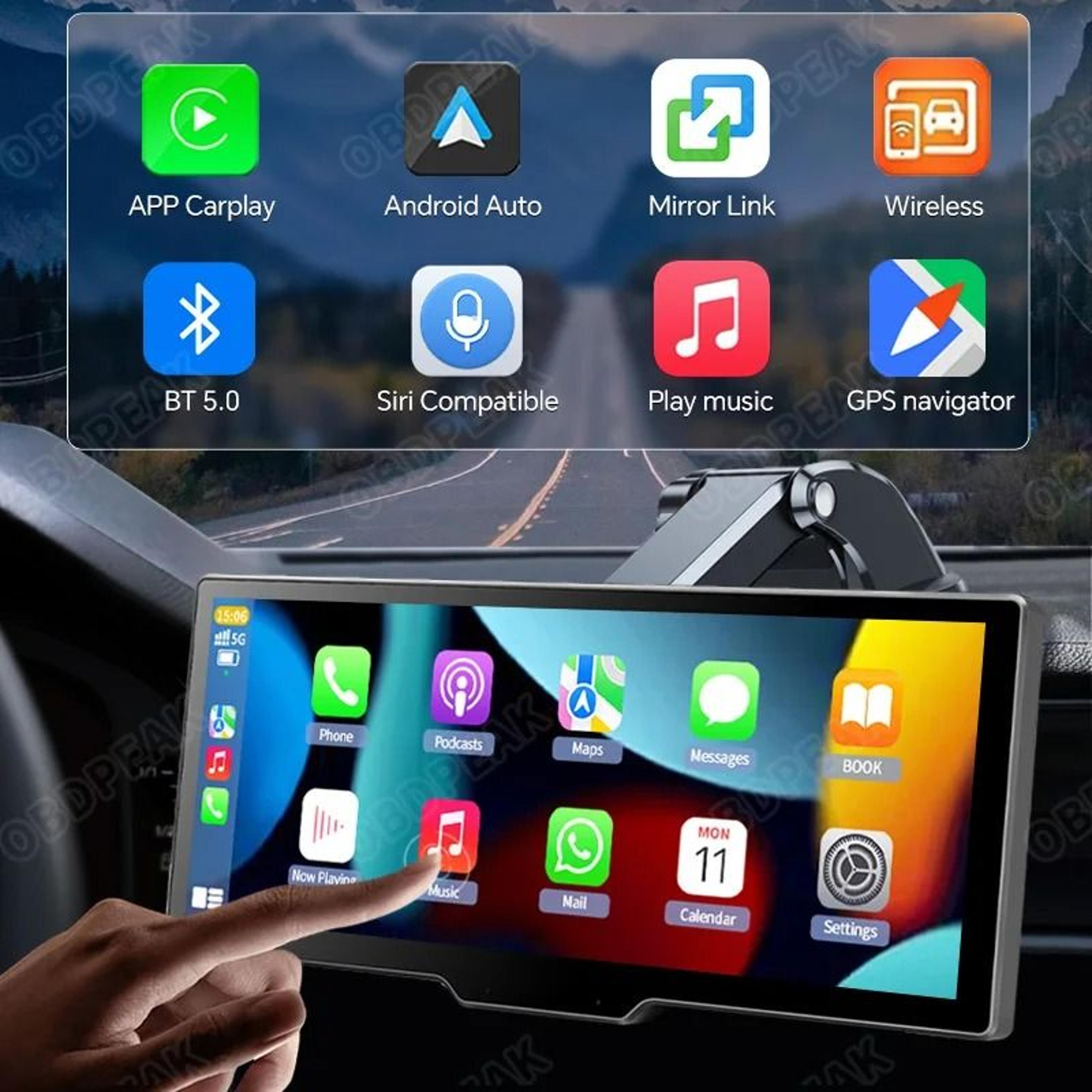smart dash cam mirror monitor with rear camera and gps