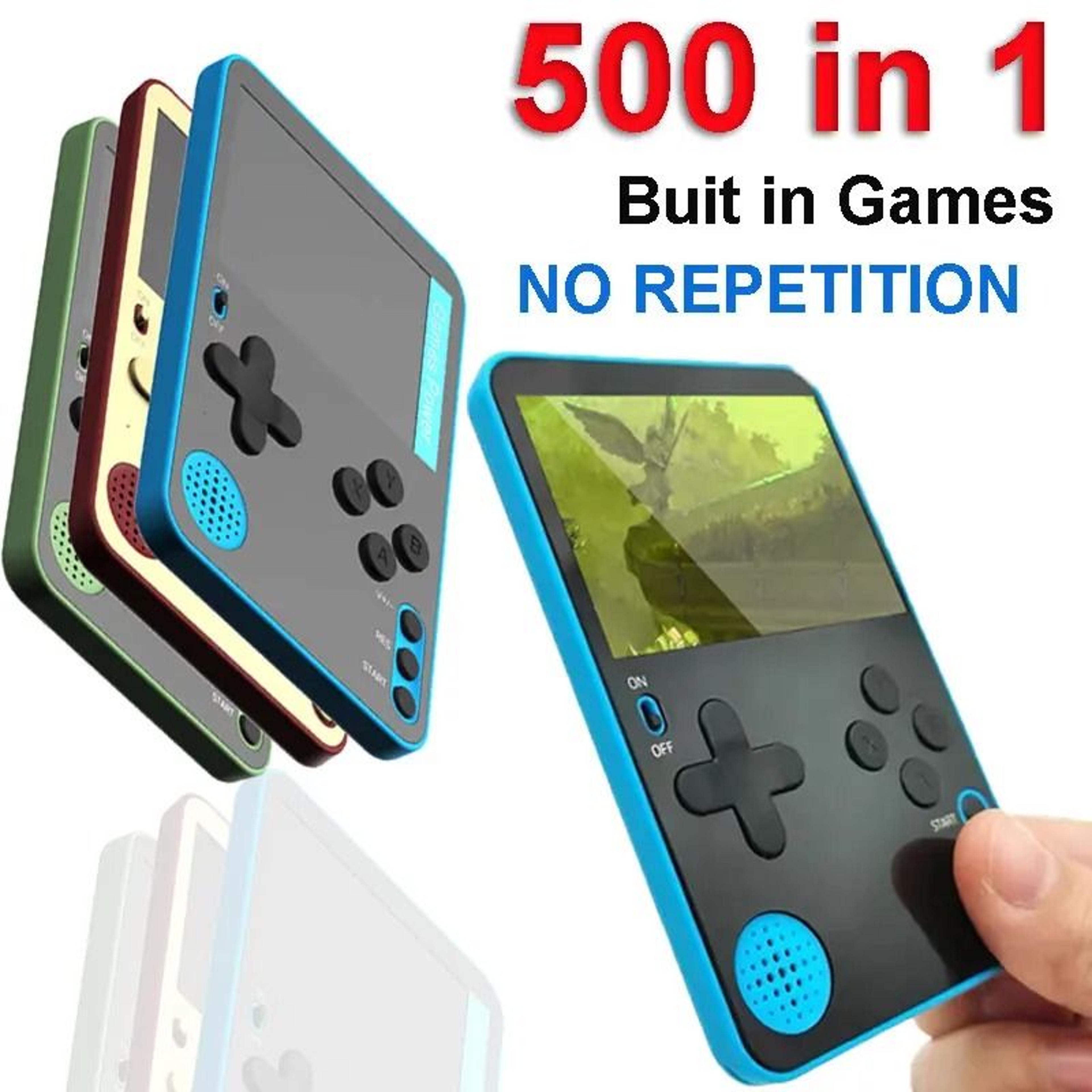 retro handheld gaming console with 500 built-in classic games for kids and adults